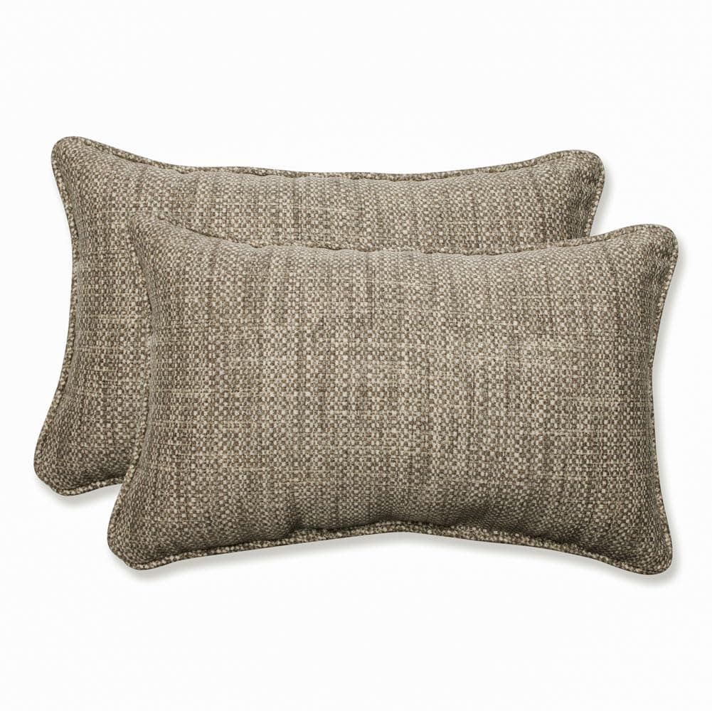 Remi Solid Indoor/Outdoor Lumbar Pillow Plush Fill, Weather and Fade Resistant, Lumbar - 11.5" x 18.5",, Grey, 2 Count