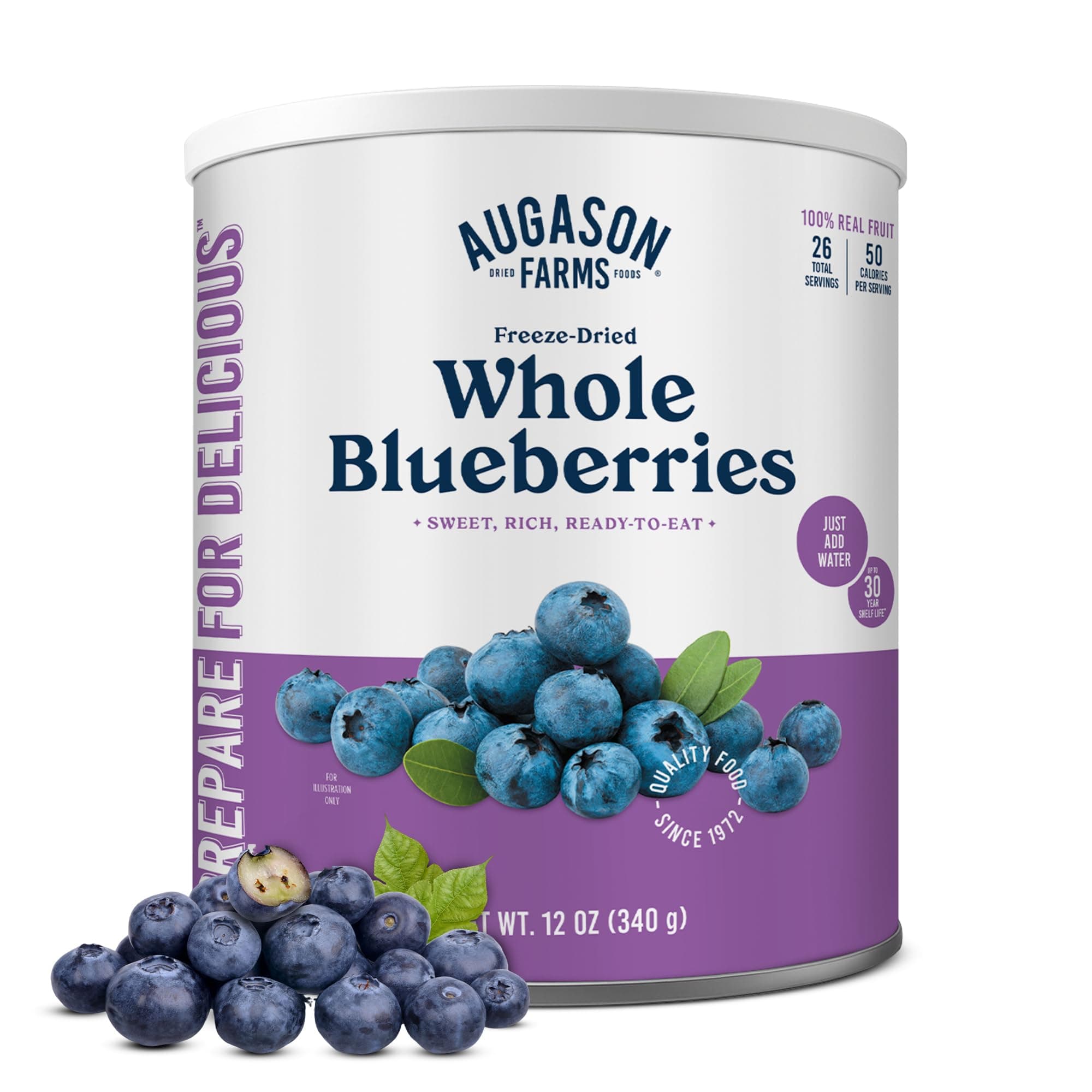 Augason Farms Freeze Dried Whole Blueberries 12 oz No. 10 Can