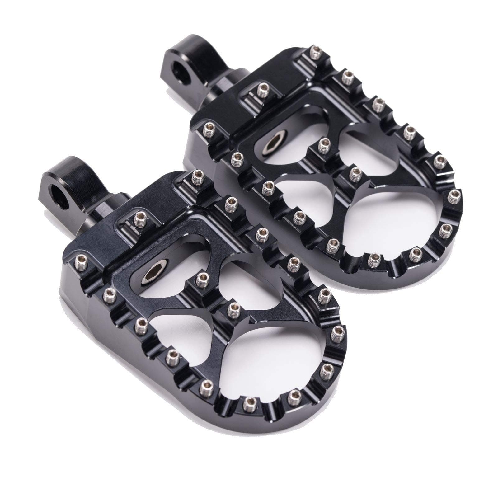 CNC Wide Foot Pegs 360° Roating MX Chopper Bobber Style for harley Dyna Sportster Fatboy Iron 883,Black