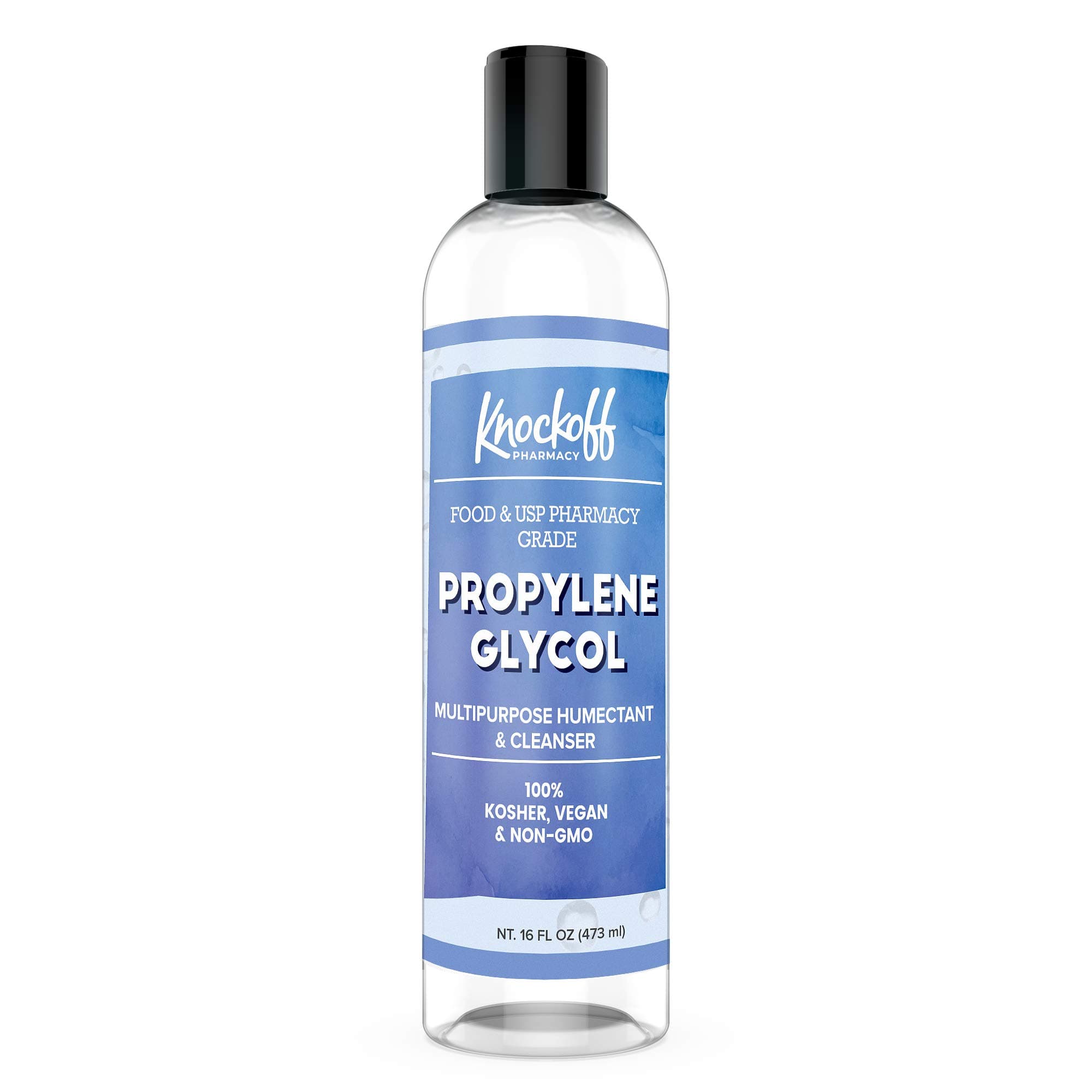 Propylene Glycol (16 oz.) by Knock Off Pharmacy, 100% Pure, Food & Pharmaceutical Grade, Hypoallergenic Moisturizer & Skin Cleanser