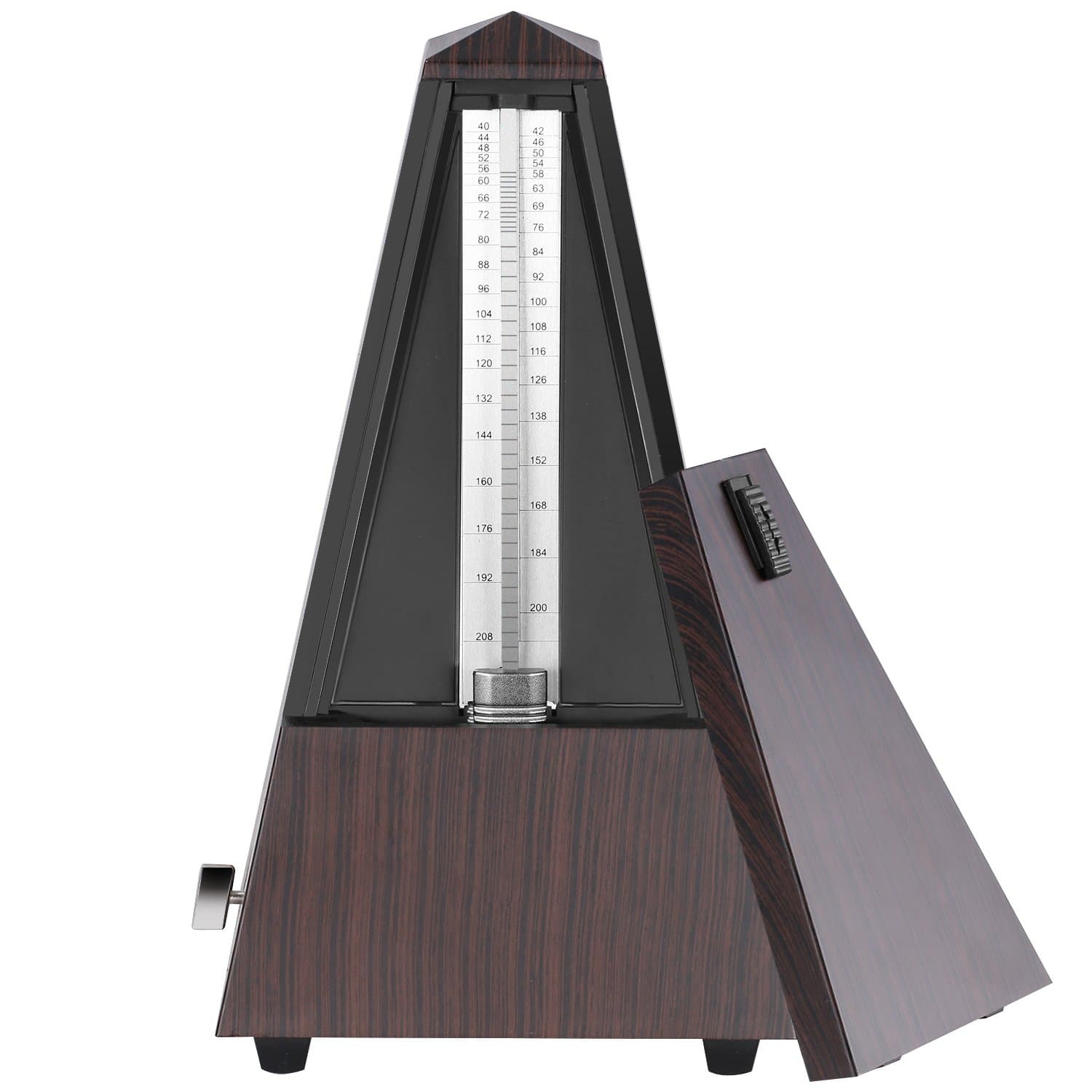 Neewer Square Wind up Mechanical Metronome with Accurate Timing and Tempo for Piano Guitar Bass Drum Violin and Other Musical Instruments, Ideal for Music Lovers, Beginners or Musicians (Claret-Red)