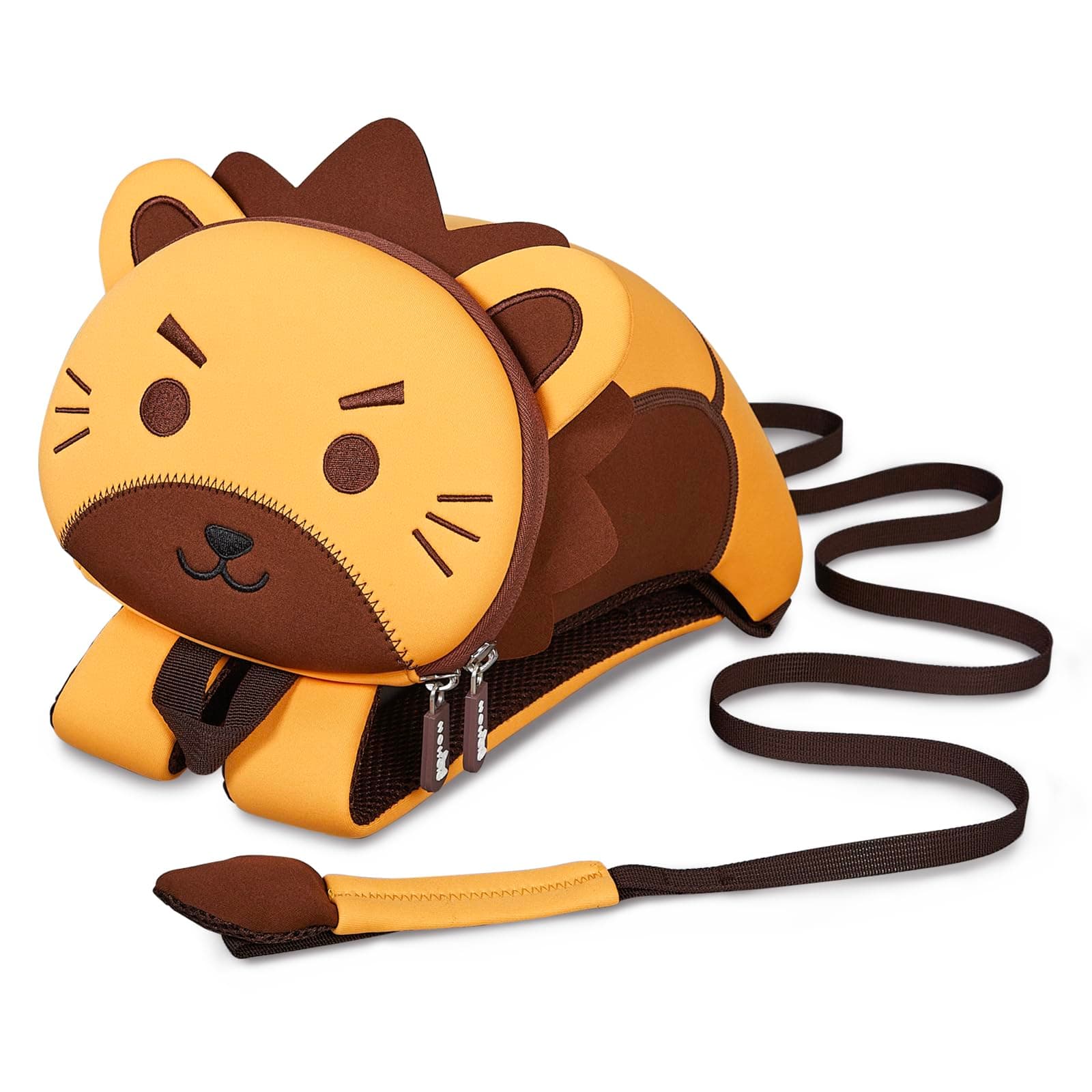 NOHOO Toddler Backpack Leash, Mini Cute Cartoon Animal, Waterproof Travel Book Bag for Baby Boys Girls 3~6 Years (Lion)