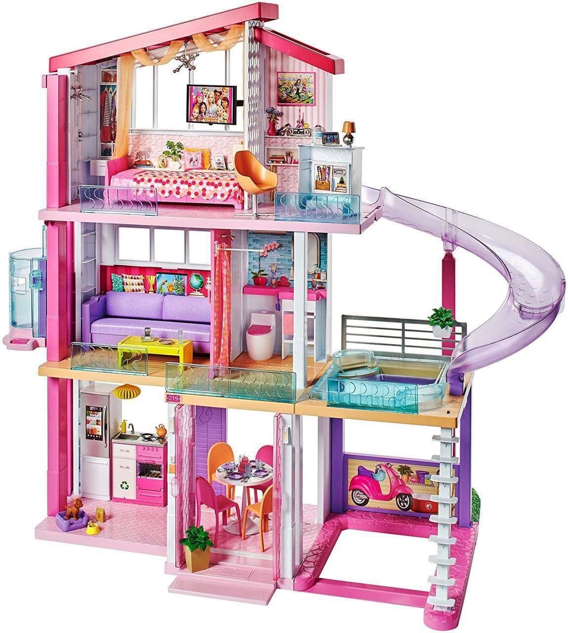 Barbie Dream House Doll house with Pool, Slide & Elevator