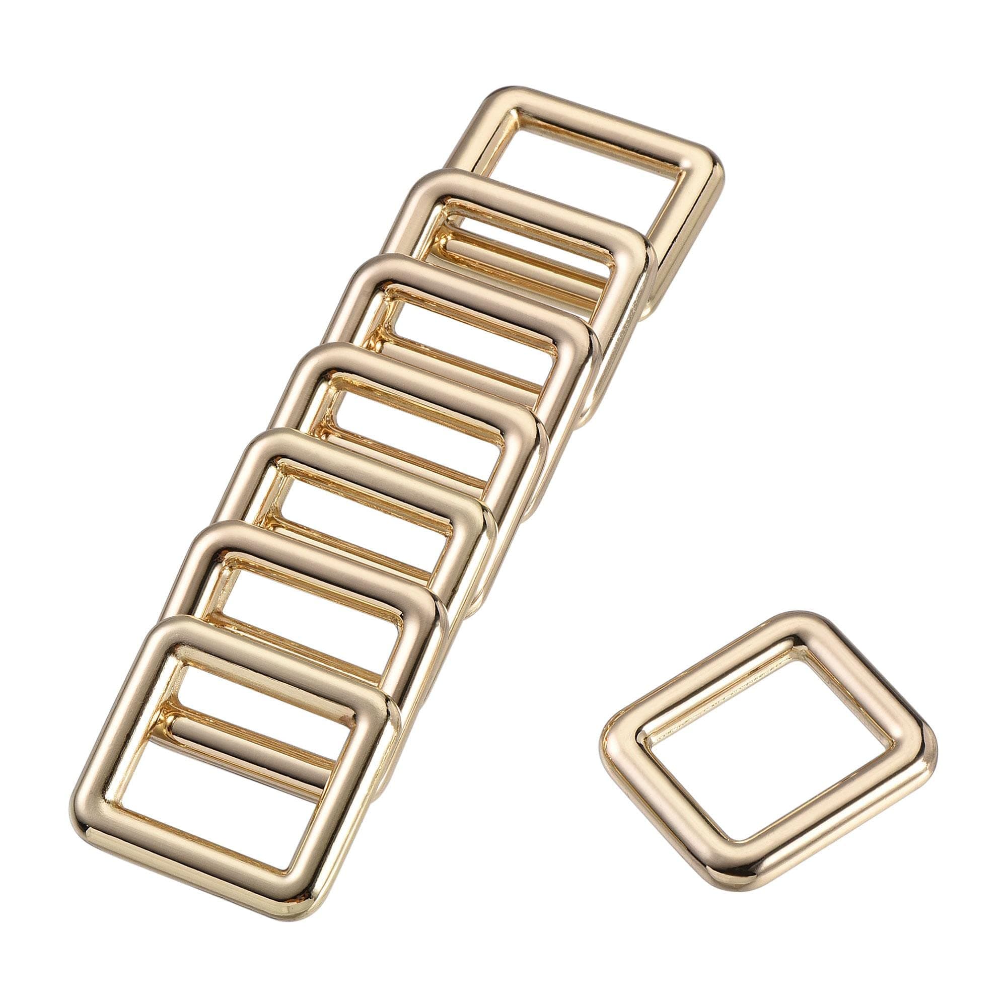 uxcell Metal Rectangle Ring Buckles 19x15mm for Bags Belts DIY Gold Tone 8pcs