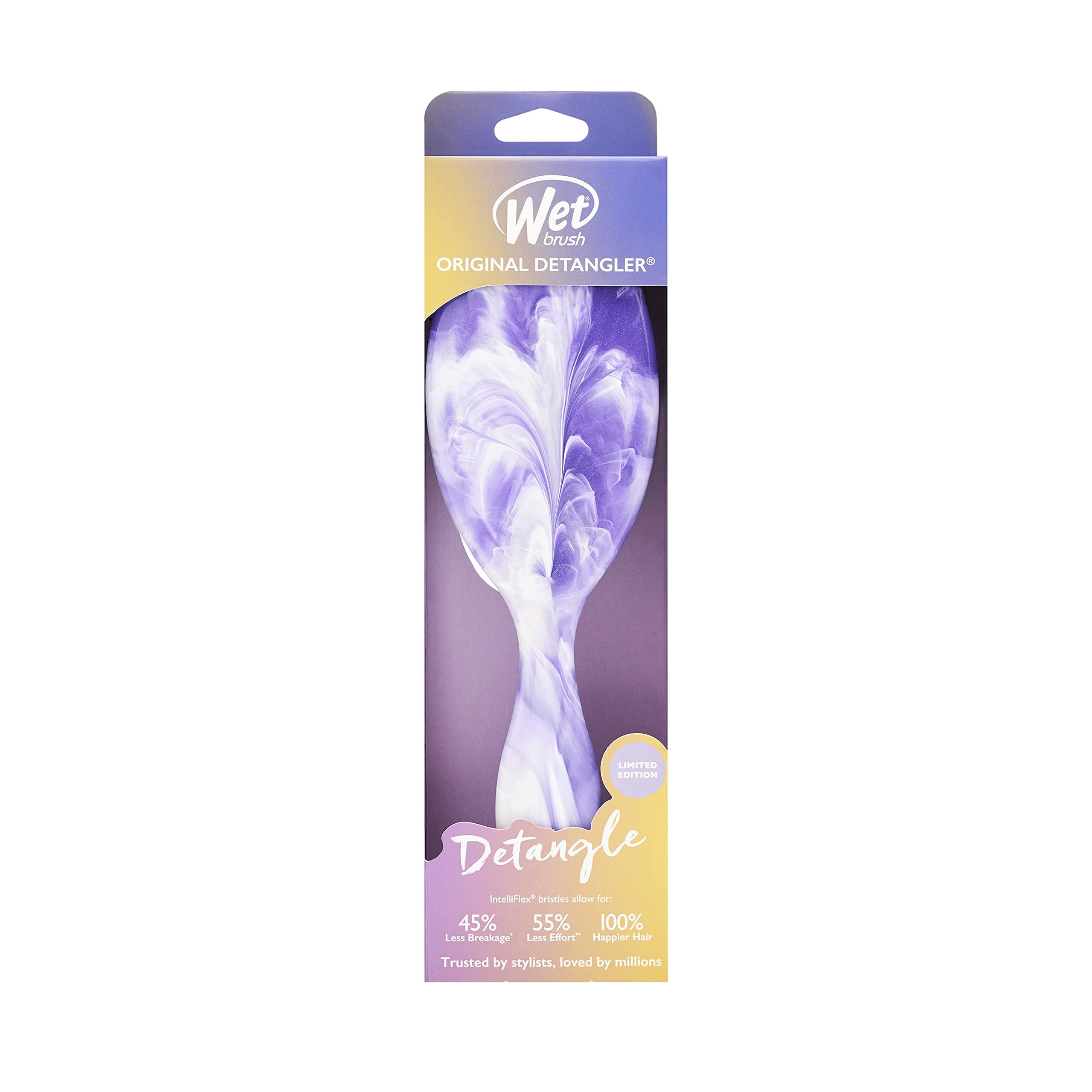 Wet Brush Original Detangler Hair Brush - Gemstone, Amethyst - All Hair Types - Ultra-Soft IntelliFlex Bristles Glide Through Tangles with Ease - Pain-Free Comb for Men, Women, Boys and Girls