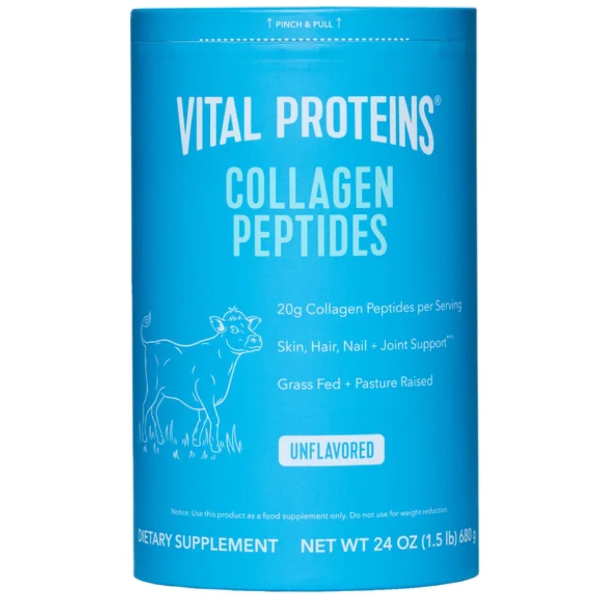 'Vital Proteins Natural Whole Nutrition Collagen Peptides - Pasture Raised, Grass Fed, Paleo Friendly, Gluten Free, Single Ingredient - 24 Ounce