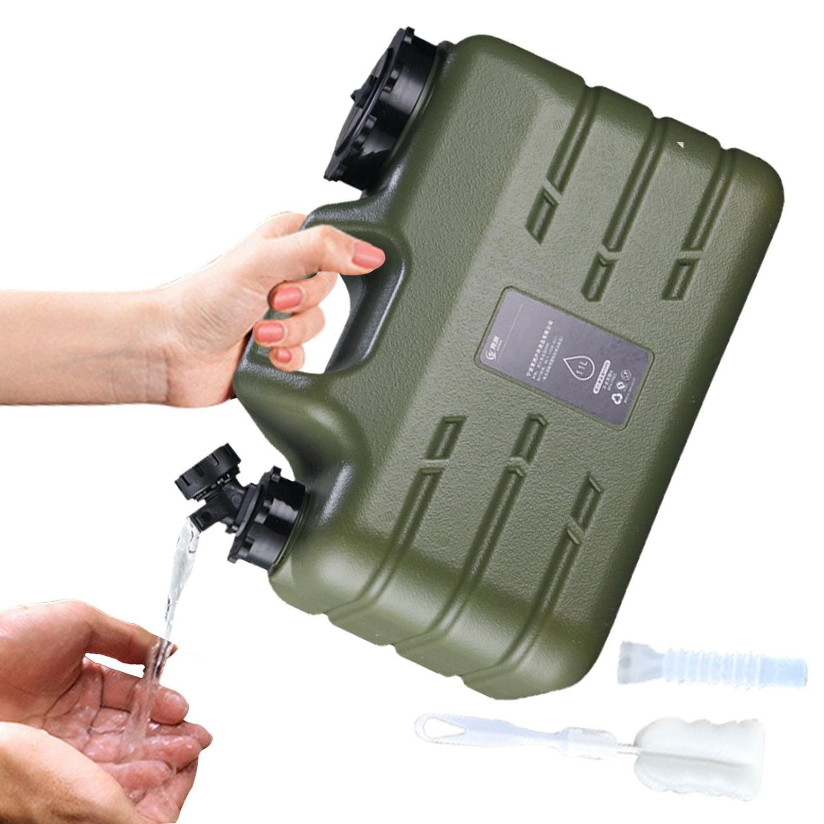 Water Storage Tank with Spigot,Camping Water Storage Carrier With The Handle Design - 3 In 1 Water Storage Barrel with Good Sealing, Equipped with Silicone Plug to Prevent Water Leakage Chen