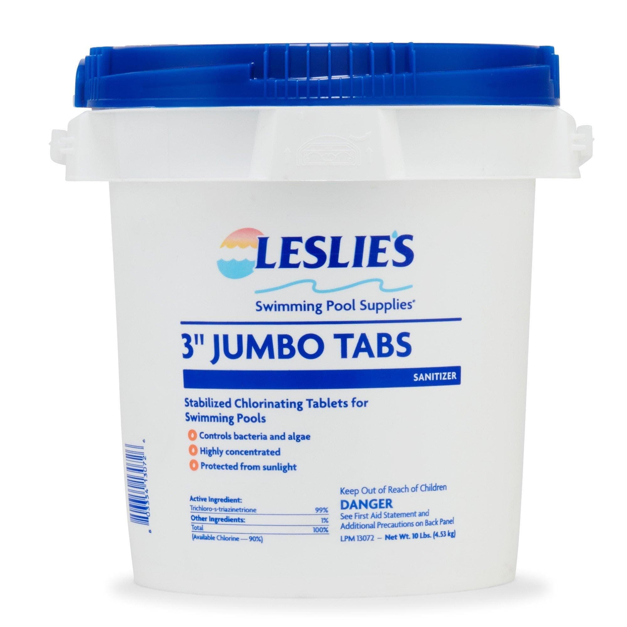 Leslie's 3 Inch Stabilized Chlorine Tablets for Sanitizing Swimming Pools - Individually Wrapped, Slow Dissolving - 90% Available Chlorine - 99% Tri-Chlor - 10 Pounds