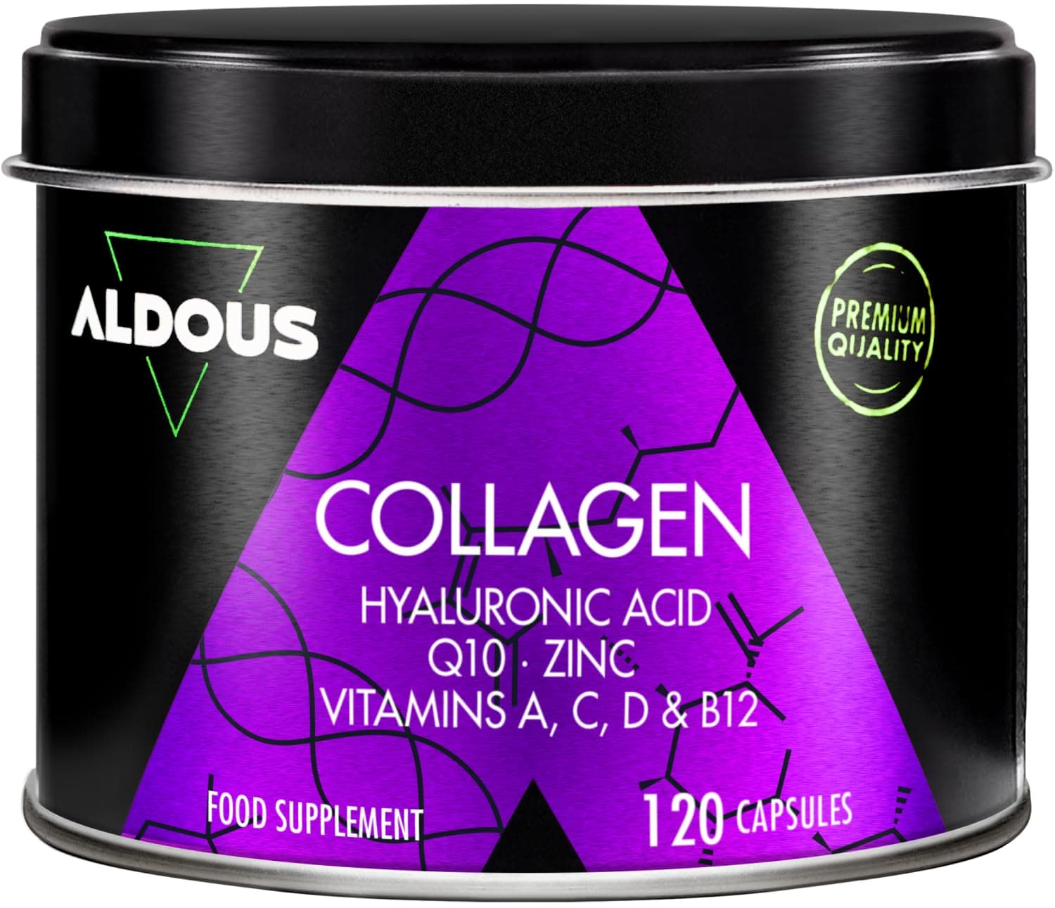 Collagen with Hyaluronic Acid for Skin Care, Hair Care & Joints - With Coenzyme Q10, Vitamin C, A, D, B12 & Zinc - Hydrolysed Collagen Supplements for Women & Men - 120 Collagen Tablets - Plastic free