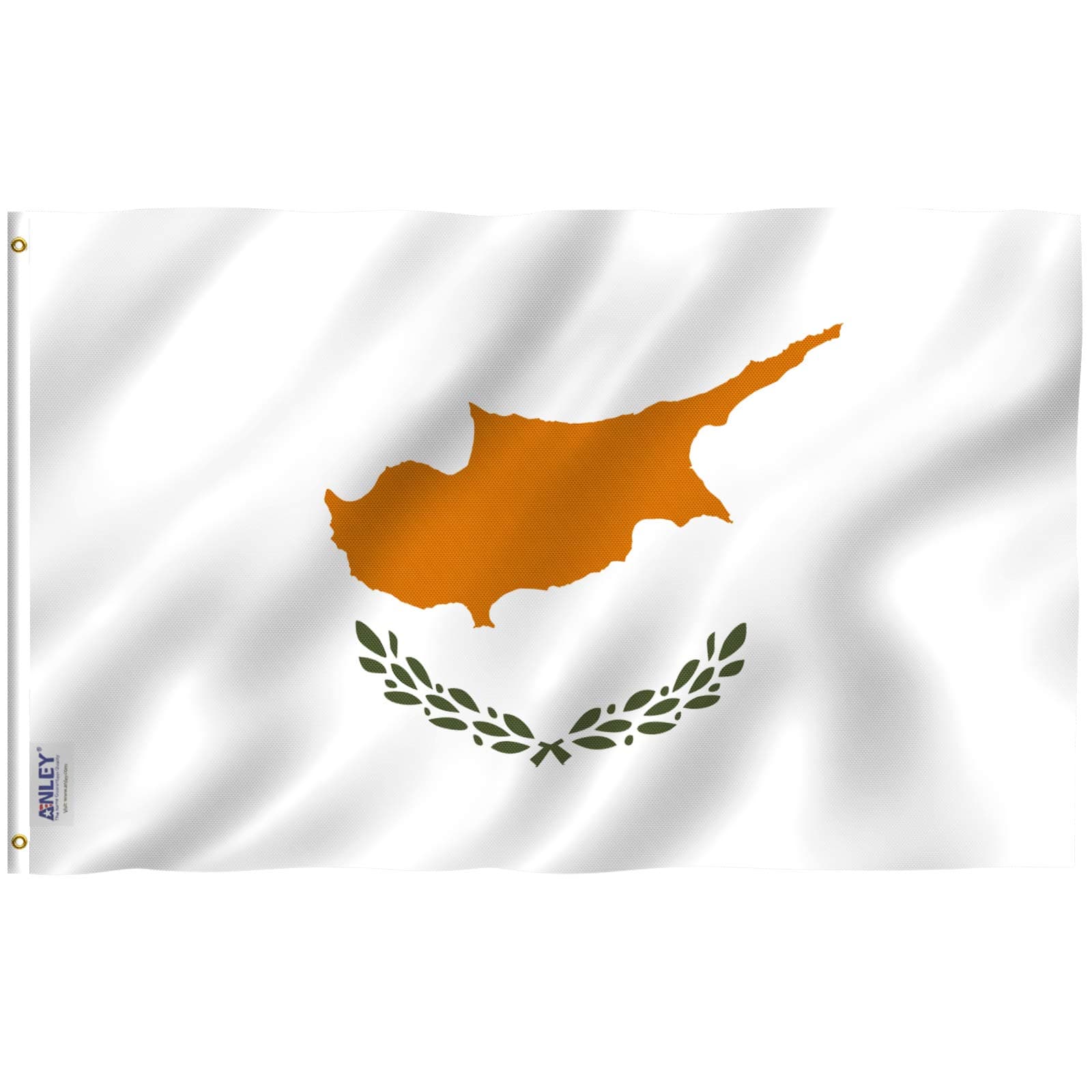 Fly Breeze 3x5 Feet Cyprus Flag - Vivid Color and Fade Proof - Canvas Header and Double Stitched - Republic of Cyprus Flags Polyester with Brass Grommets 3 X 5 FT