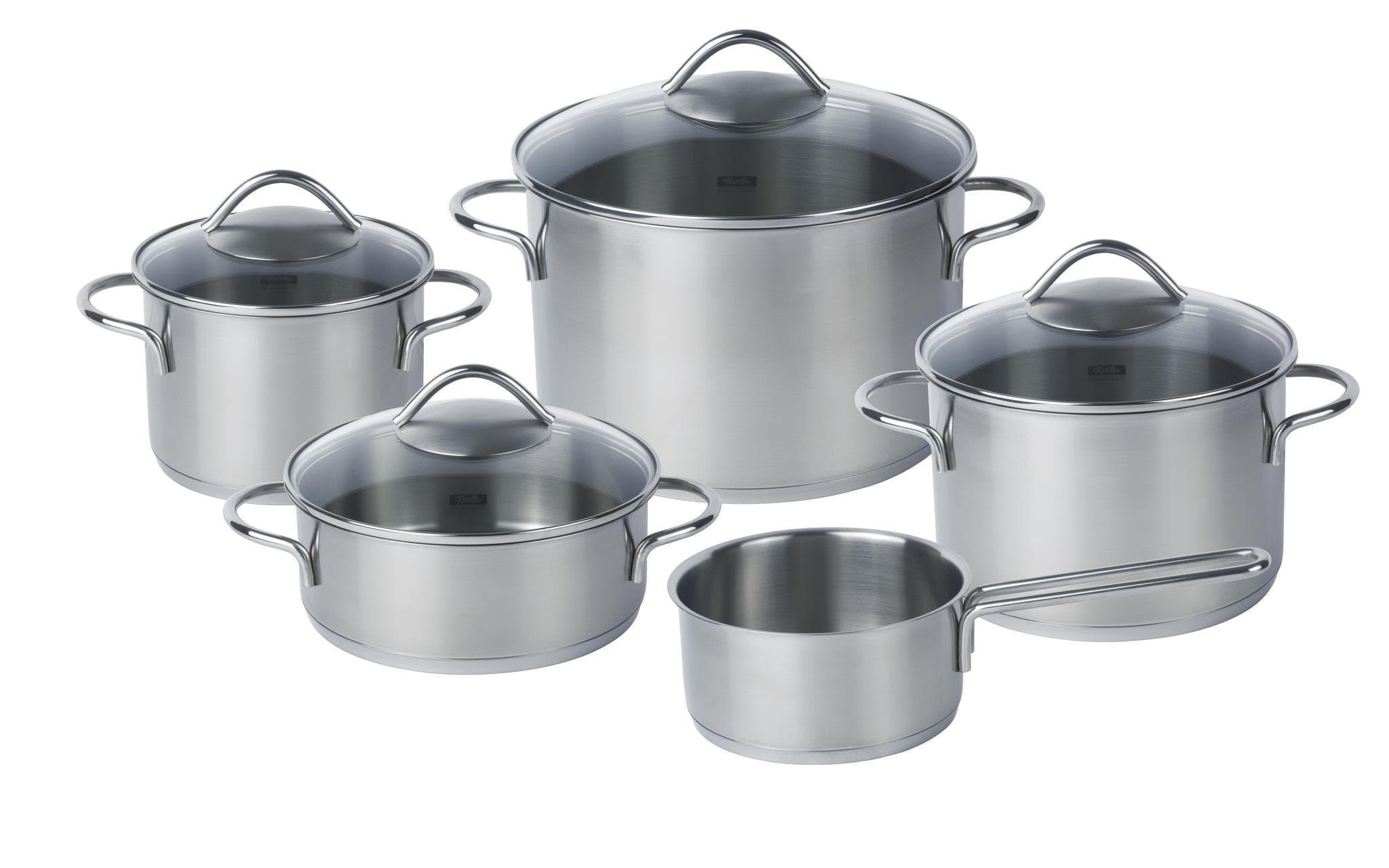 FisslerVienna (Induction) Set, Frying & Cooking Pot, Casserole, Stainless Steel, 5Pcs.