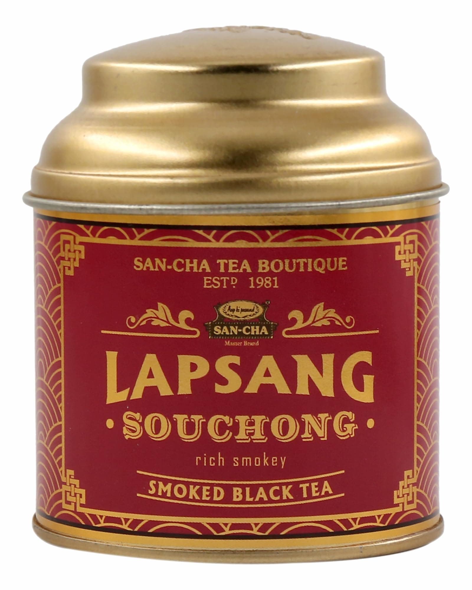 Sancha Tea Boutique Lapsang Souchong Smoked Tea|Russian Caravan Tea|Single Malt Whisky Like Notes|Robust|Pleasurable and Smooth (25Cups+)|Smoked Tea Leaves|Loose Leaf Tea