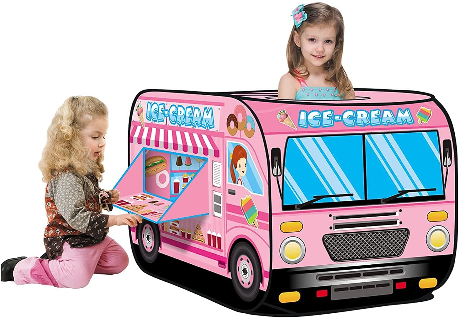 Kids Pop Up Tent, Play Ice Cream Truck Tent For Kids Boys And Girls For Indoor And Outdoor Activities, Collapsible Playhouse & Pop Up Play Tent For Kids (Kids Ice Cream Truck)