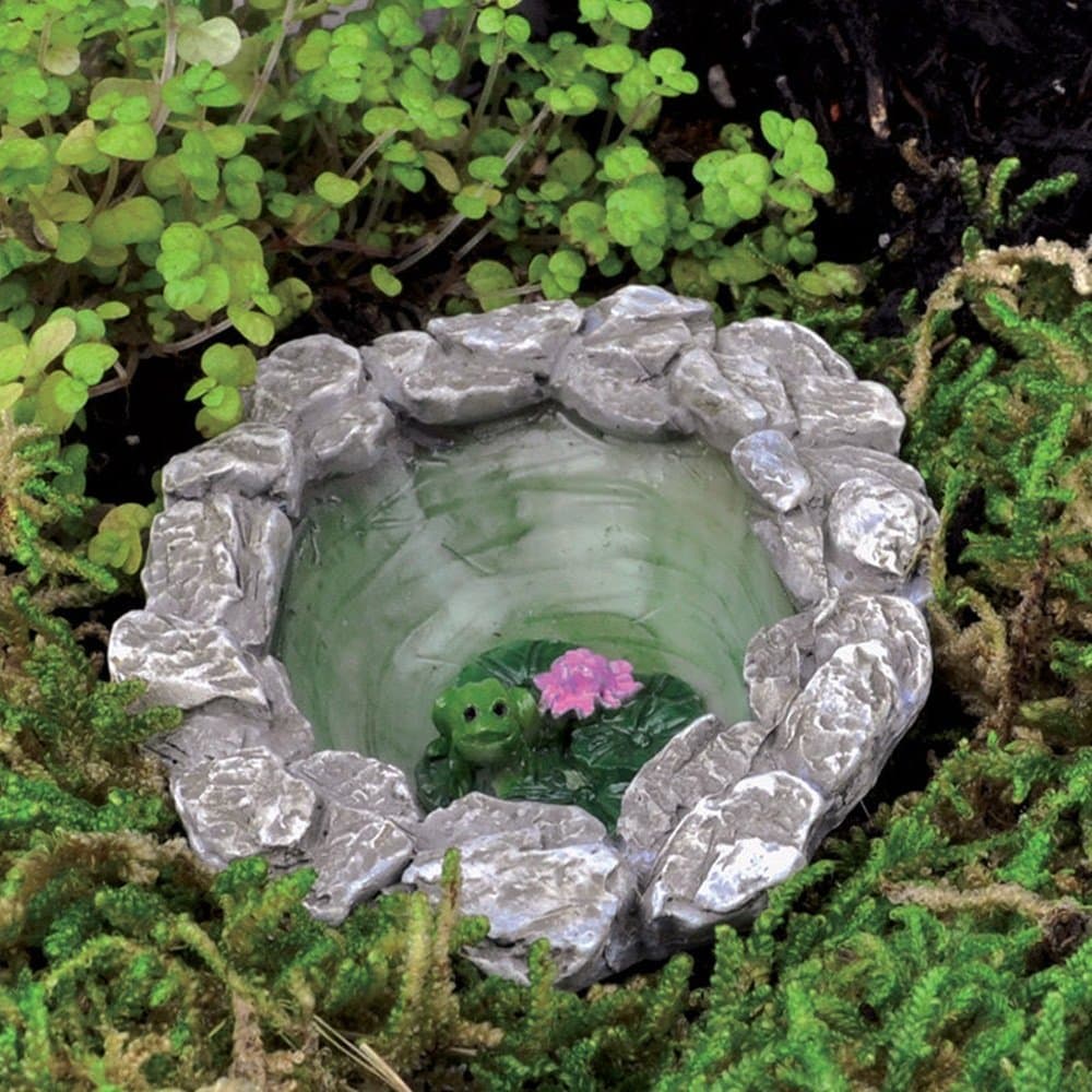 LXQ FAIRY GARDEN Miniature Dollhouse ~ Micro Mini Frog Pond ~