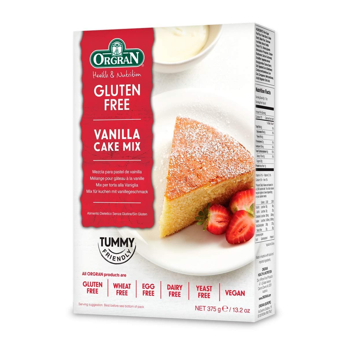 Organic Vanilla Cake Mix, 125g, Gluten Free, Vegan, Dairy Free