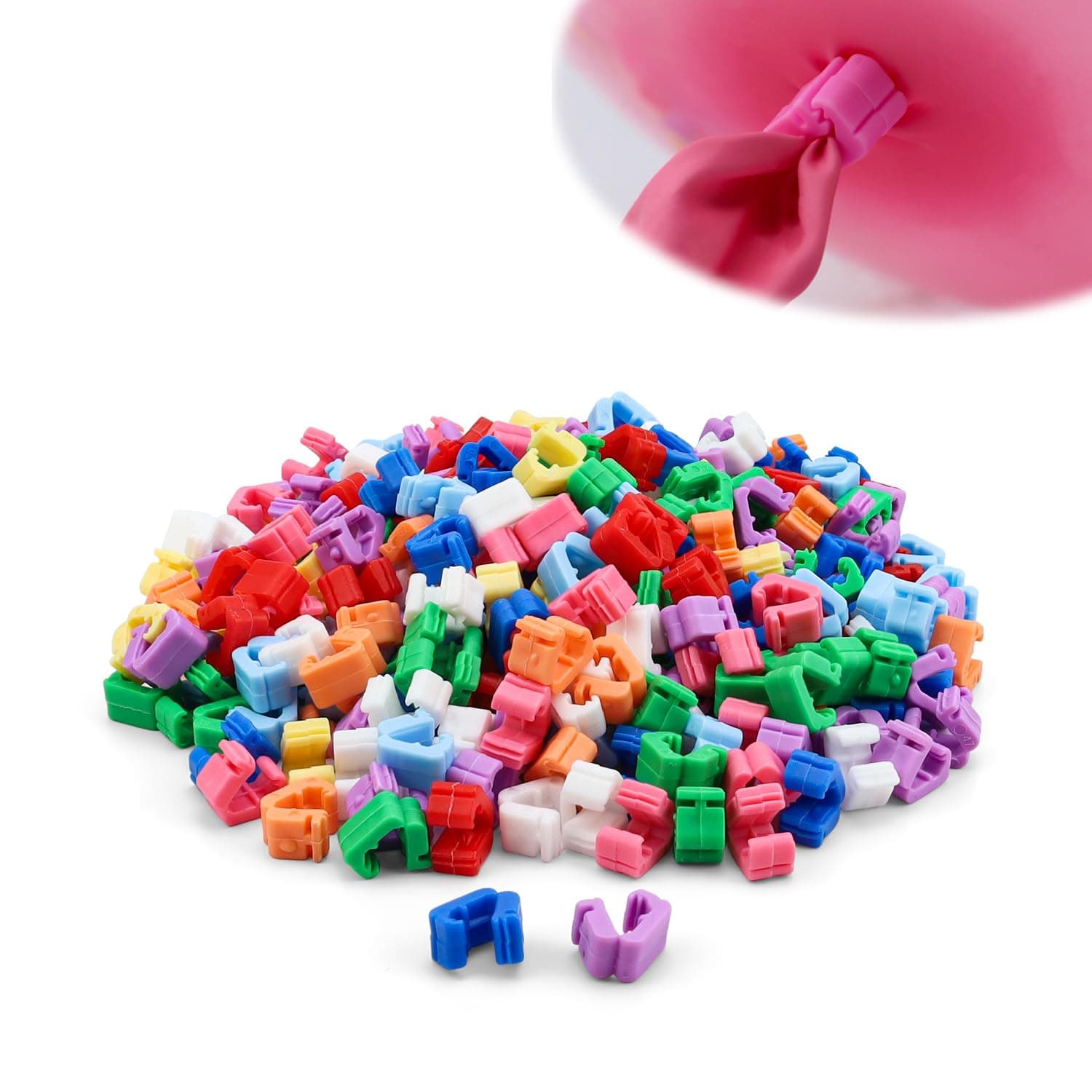 Pack of 300 Balloon Knot Aid, HASLED Colour Balloon Cord, PVC Balloon Closures, for Balloons, Helium Balloons, Balloon Ribbon, Balloon Holder, Wedding, Balloons Garland