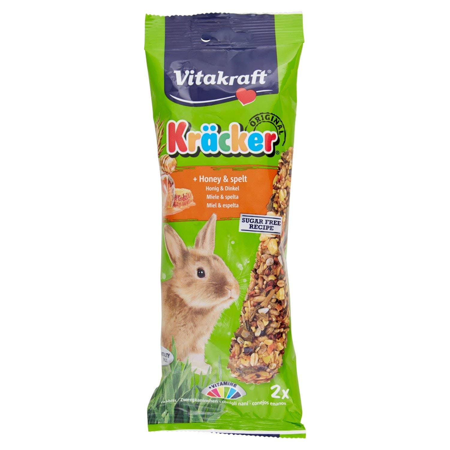 Vitakraft Kracker Sticks Honey Bars For Dwarf Rabbits Honey, Transparent