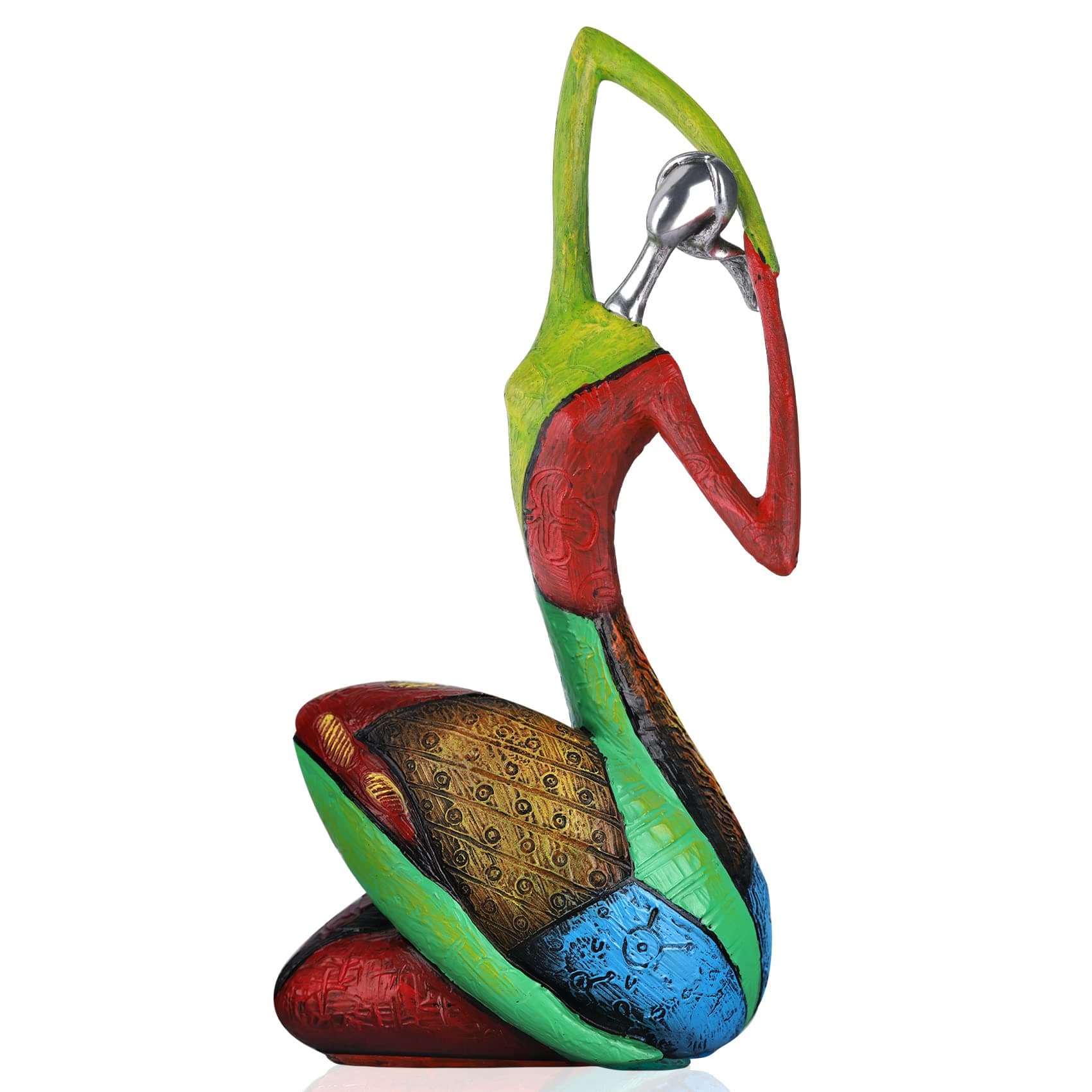 Minimalist Abstract Yoga Art Woman Statues and Sculptures, Creative Full-Color Oil Painting Art Female Statue, Modern Living Room Room Porch Centerpieces Bookcase Entryways Desktop Decor Crafts (C)