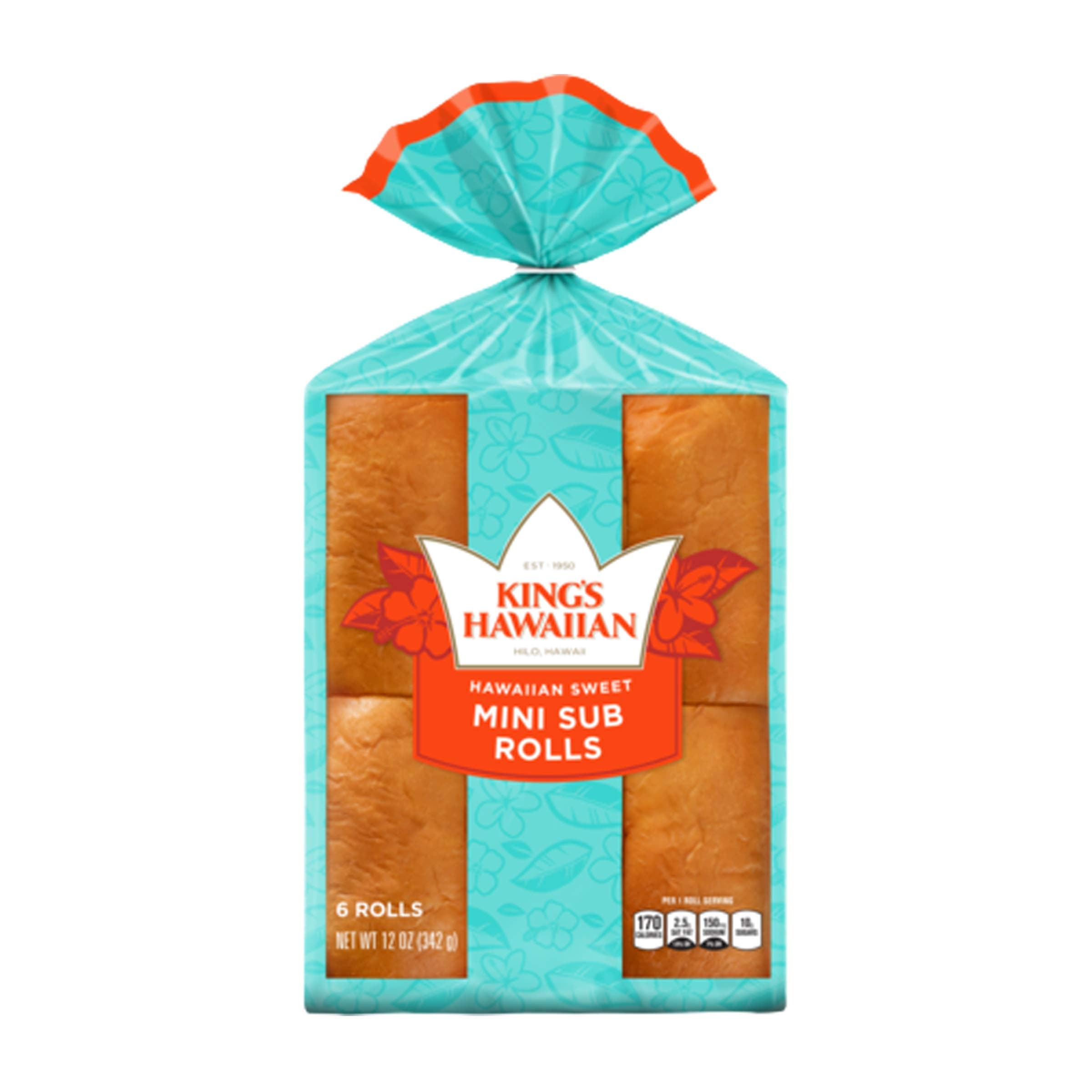 King's HawaiianOriginal Hawaiian Sweet Mini Sub Rolls (6 Count (Pack of 6))