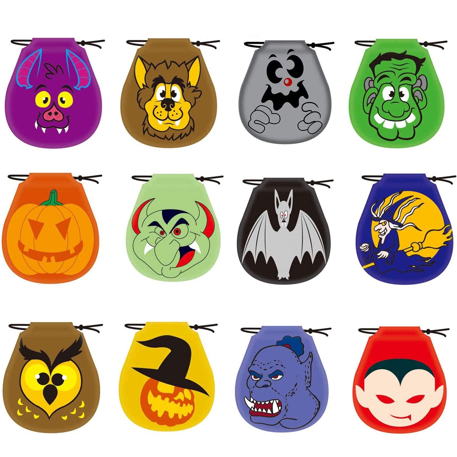 ALLADINBOX 72 Pack Halloween Monster Drawstring Goody Bags for Halloween Treats Bags, Halloween Party Favors, Halloween Party Supplies,Halloween Bags for Candy
