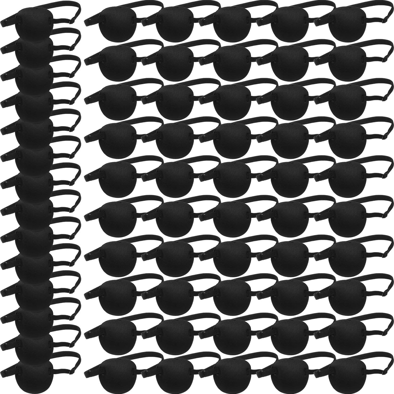 Nuanchu 18 Pcs Pirate Eye Masks for Adults Black Pirate Single Patches Adjustable Comfortable 3D Mask Party Favor (Black)