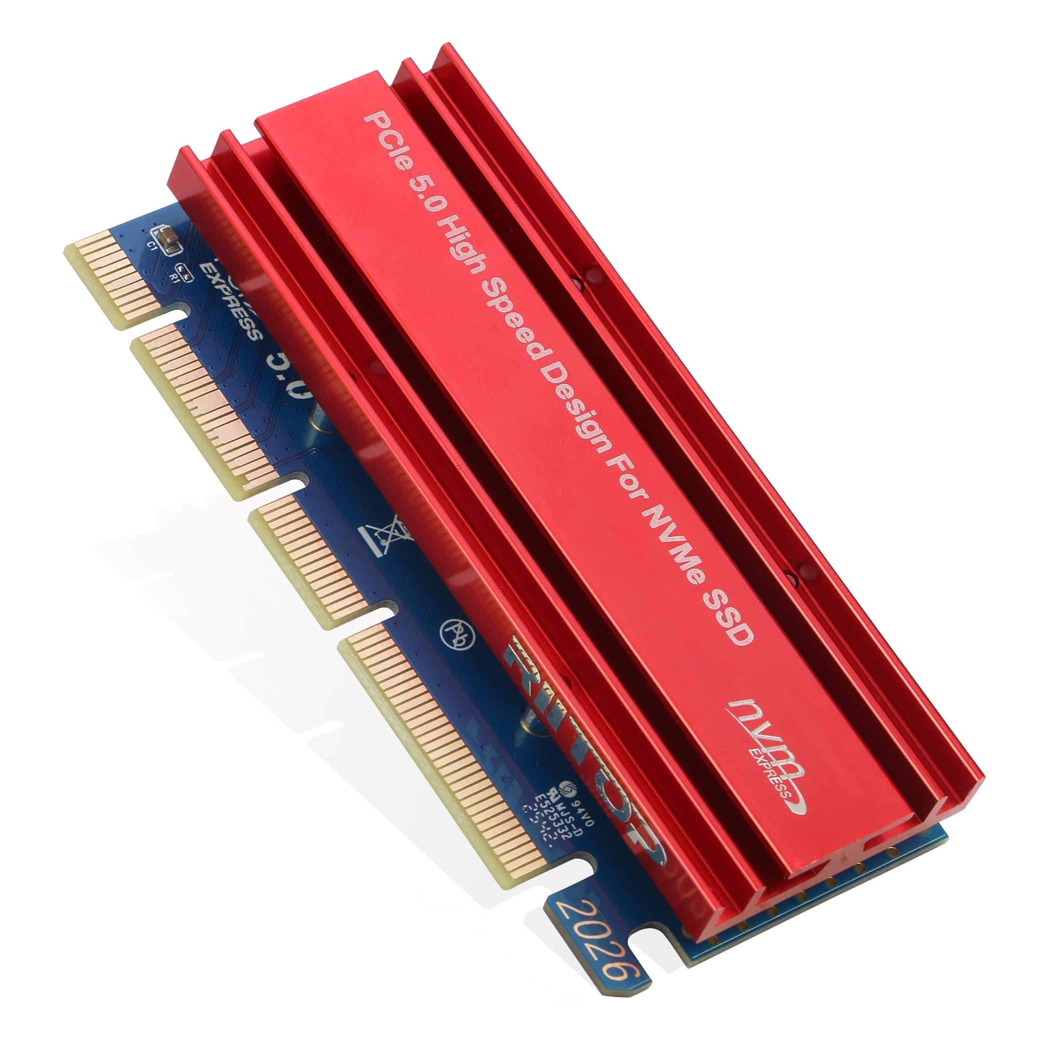 NVMe PCIe Adapter, RIITOP M.2 NVMe to PCI-e x4/x8/x16 Card with Heat Sink for...