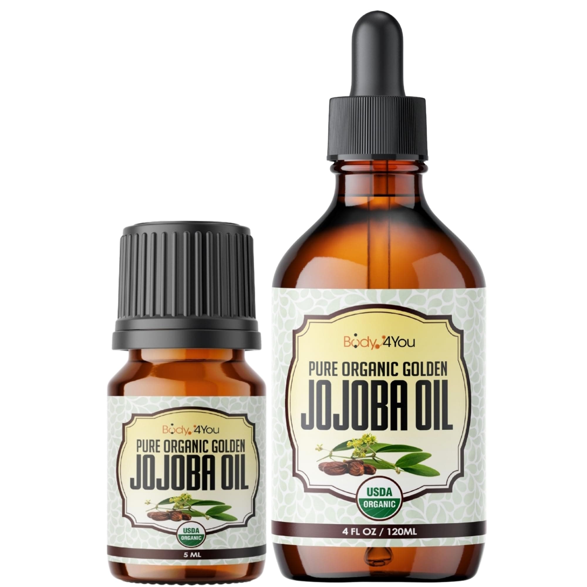 BodyJ4You Organic Jojoba Oil Piercing Aftercare - USDA 100% Pure Cold Pressed Ear Stretching Oil - Gauge Care Nose Septum Cartilage Tragus Navel - Natural Skin Recovery Moisturizer Vegan - Value Pack