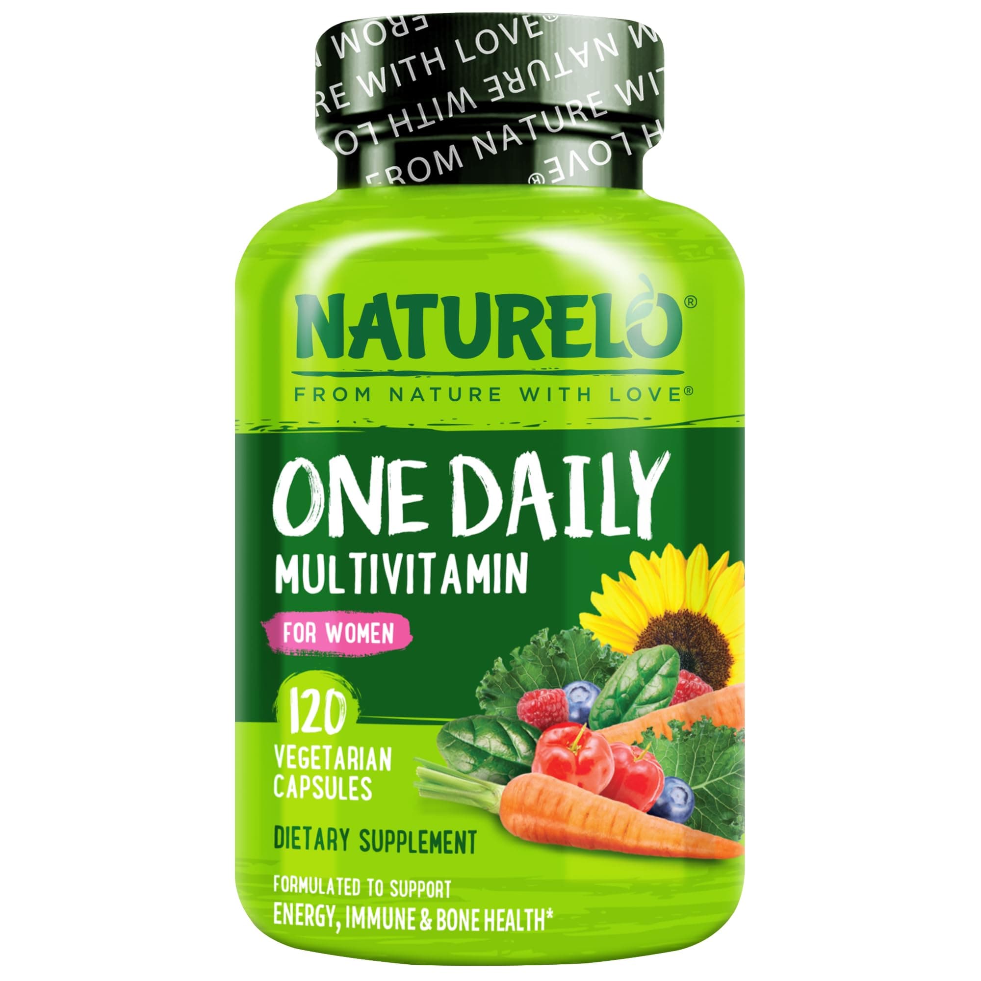One Daily Multivitamin for Women - Energy Support - Whole Food Supplement to Nourish Hair, Skin, Nails - Non-GMO - No Soy - Gluten Free - 120 Capsules - 4 Month Supply