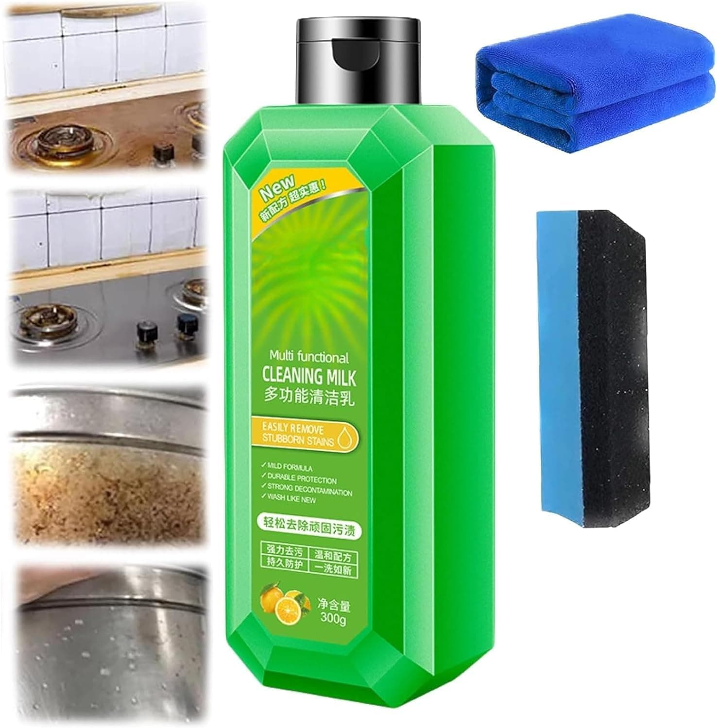 Powerful Multifunction Cleaner, Multi-purpose Oil Stain Cleaning Spray, Versatile and Powerful Detergent Removes Dirt Multipurpose Oil Stain Cleaning Spray for Kitchen&Bathroom&Car (1pcs)