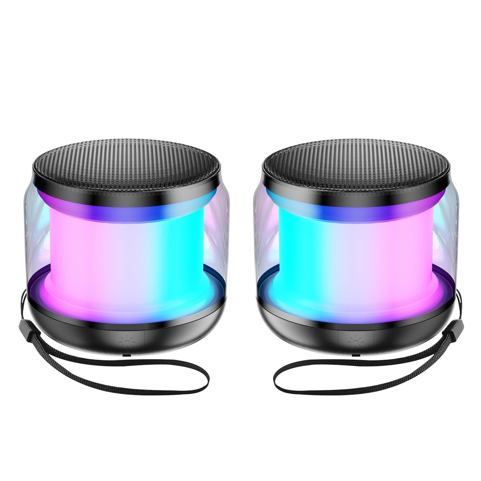 Mini Portable Bluetooth Speakers Wireless,TWS Pairing Small Bluetooth Speaker，with Lights and Lanyard,Gifts for Women/Girls, Boys and Kids for Christmas