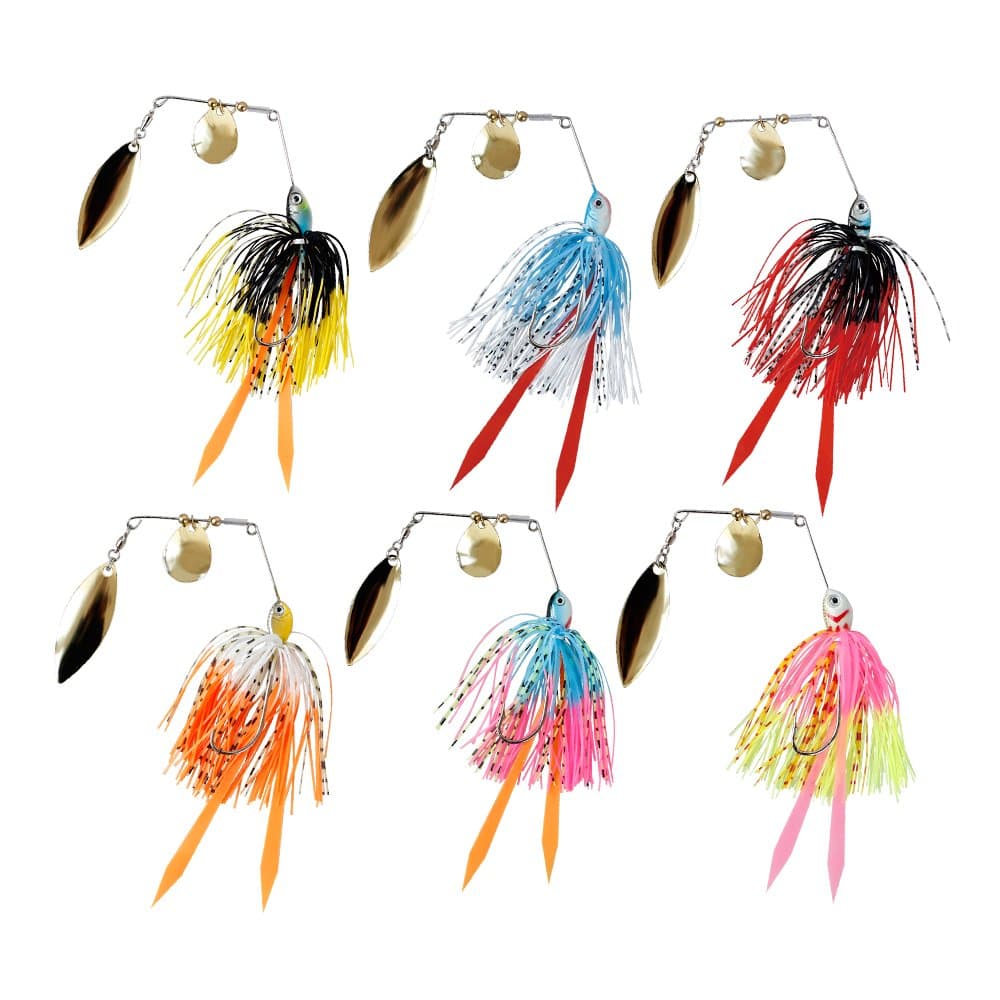 Ilure Fishing Spinnerbait Lure,Hard Buzz Bait Bass Trout – 6colors – 0.529 oz