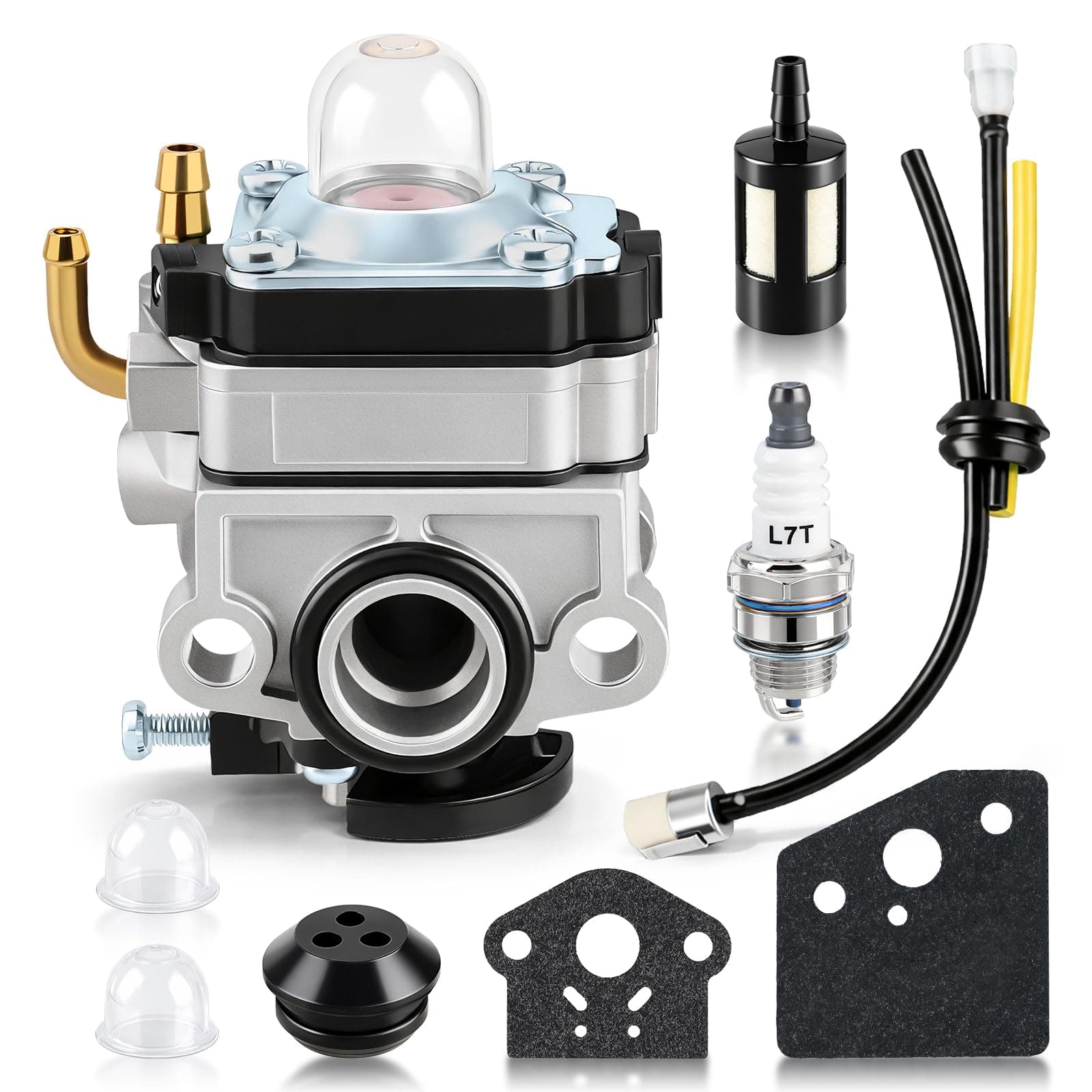 309375002 Carburetor Carb Fits for Homelite Ryobi RY34426 RY34007 S430 C430 X430 30cc RY34441 RY34427 RY34421 RY34446 RY34006 String Trimmer with Spark Plug