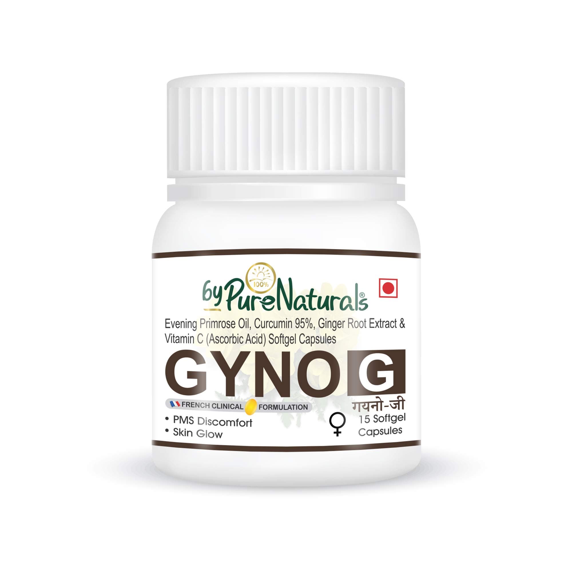 byPurenaturals Gyno-G With Evening Primrose Oil Kin Vitamin 500Mg 15 Softgel Capsules Jar