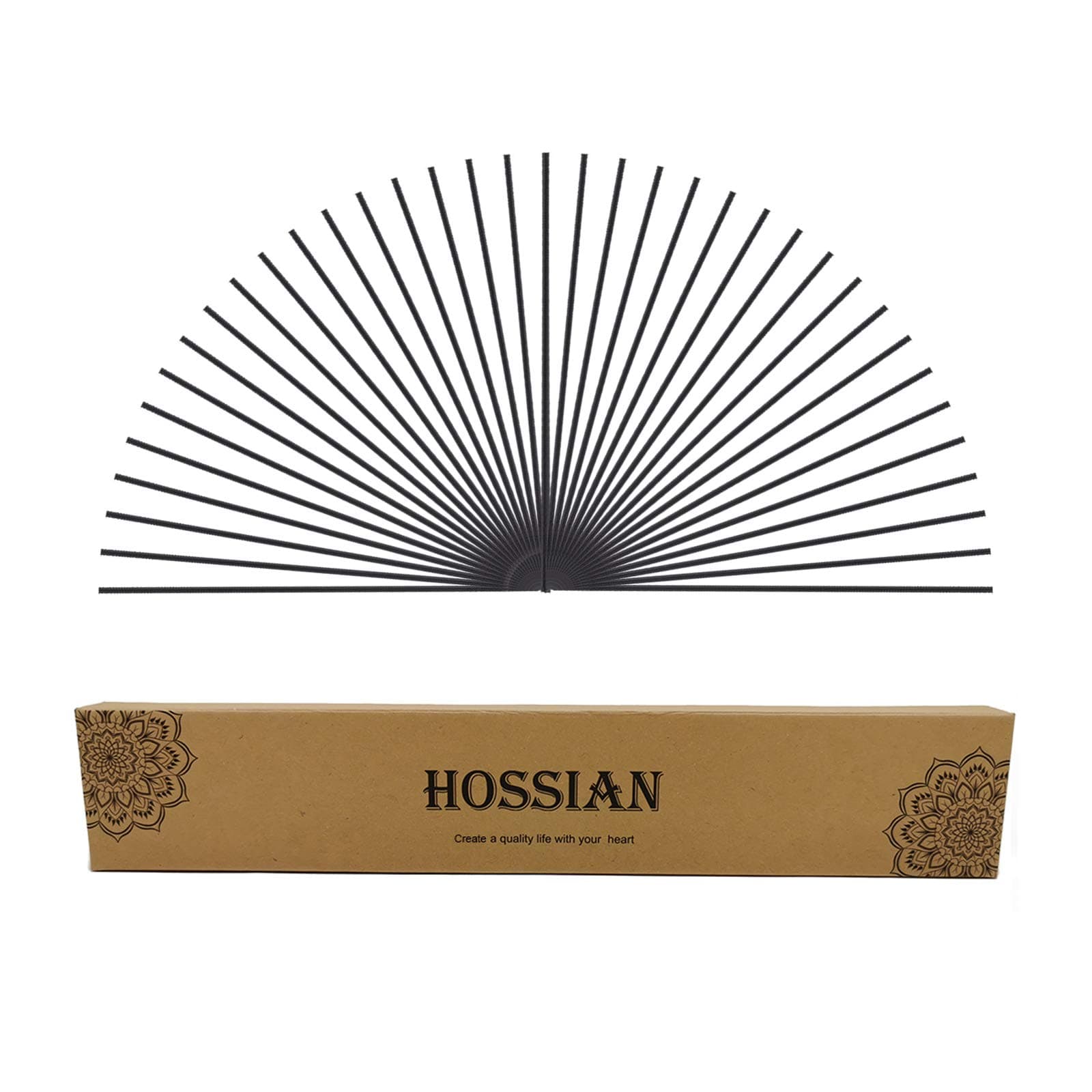 HOSSIAN Reed Diffuser Sticks,-70PCS Black Fibre Reed Diffuser Sticks-Thick Reeds Sticks - Fibre Reeds for Diffusers(Black 12 Inch x 3mm)