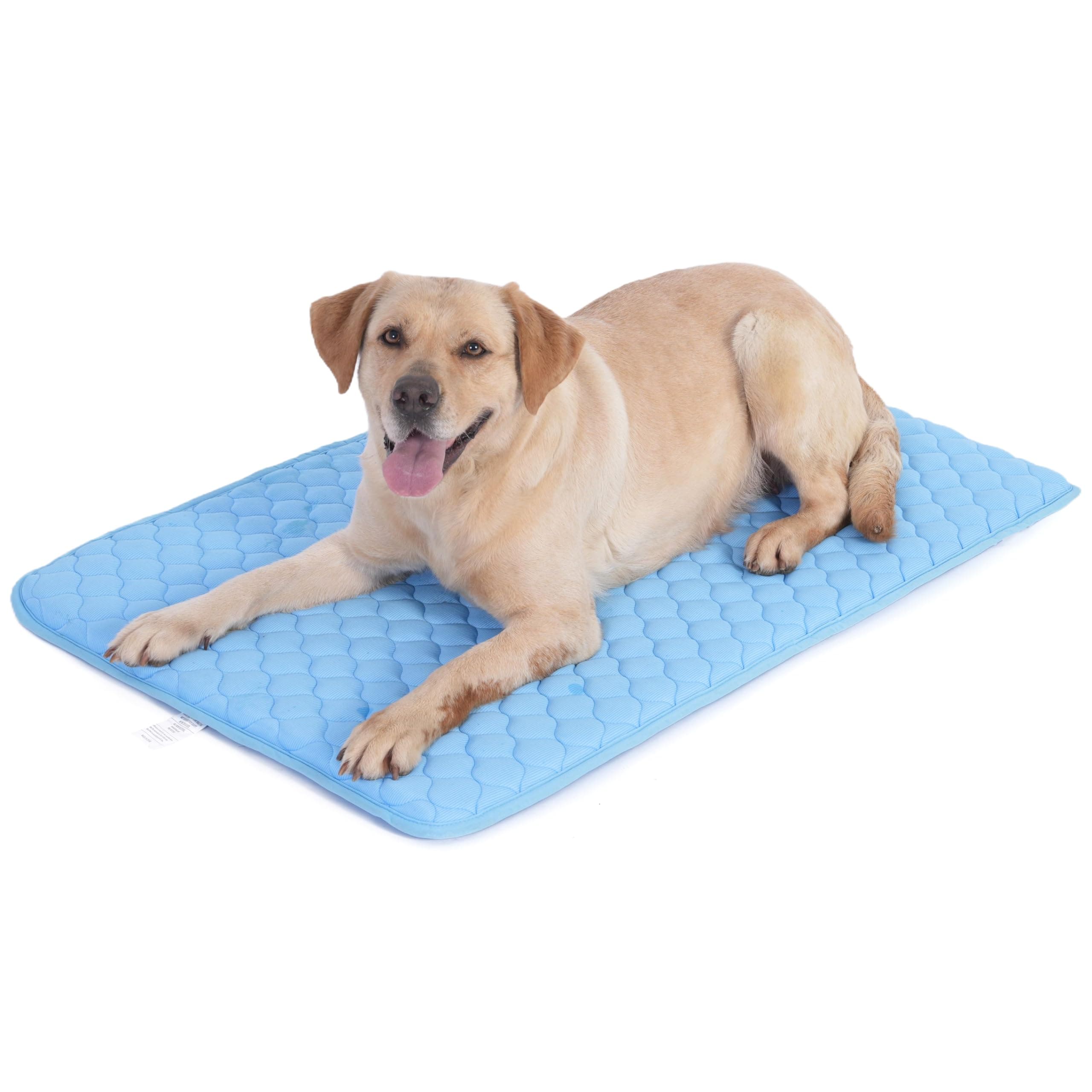 MARUNDA Dog Cooling Mat, No Need to Freeze Or Refrigerate This Cool Pet Pad Cat Mats- Keep Your Pet Cool, Machine Washable., Blue