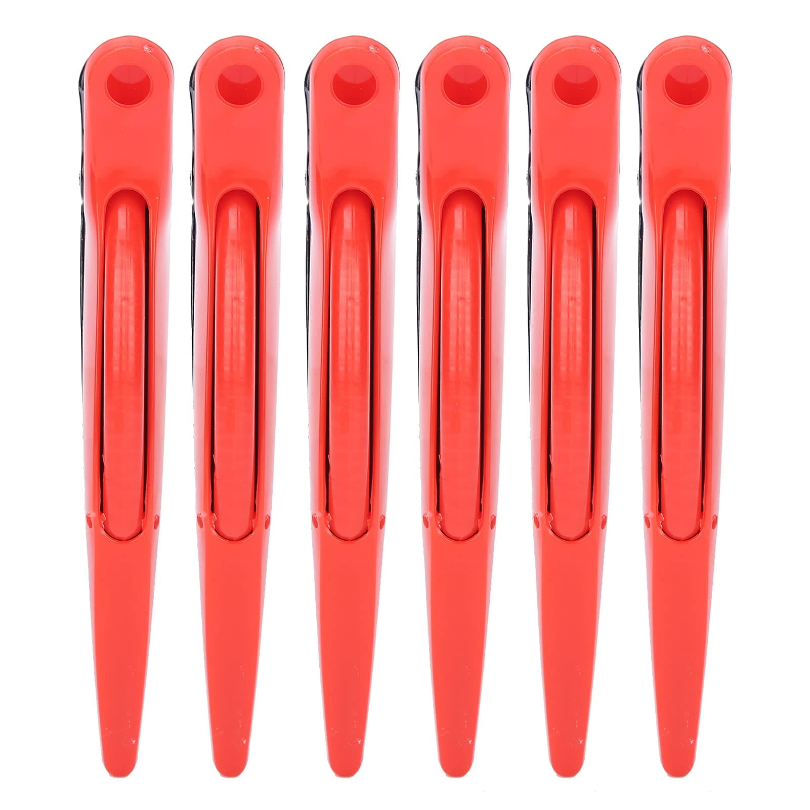 6Pcs ABS Plastic Styling Cutting Tweezers Permanent Dyeing Hairdressing Tweezers Duck Beak Clip for Hairdressing Barber Shop(rose)