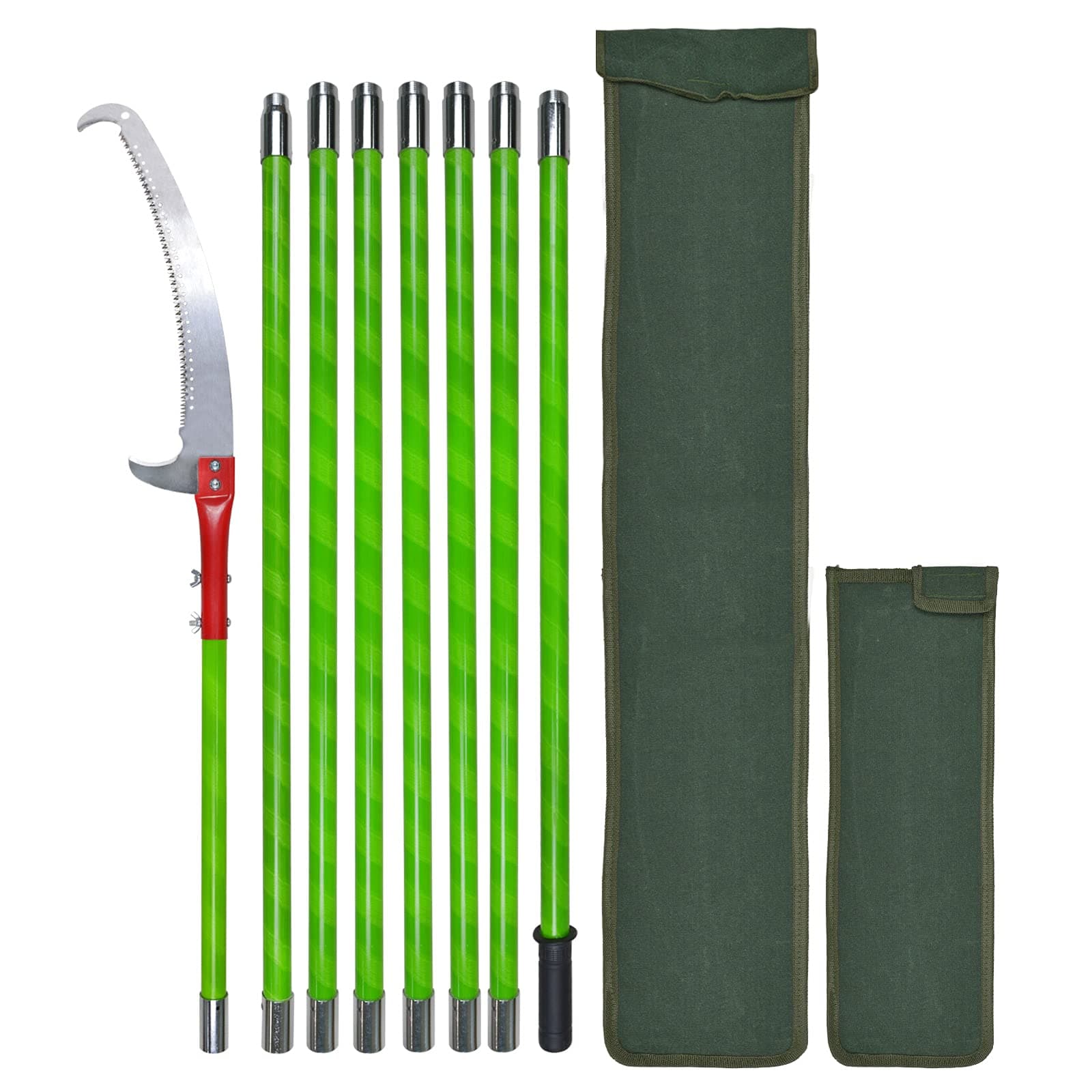 SUNORCHIDPole Pruning Saw 26 Foot Long Handle Adjustable Length, Tree Pruner Tree Loppers Long Reach for Palm Oak High Branches ;with Carry Bag and Sturdy Pole, Cuts Clean and Fast