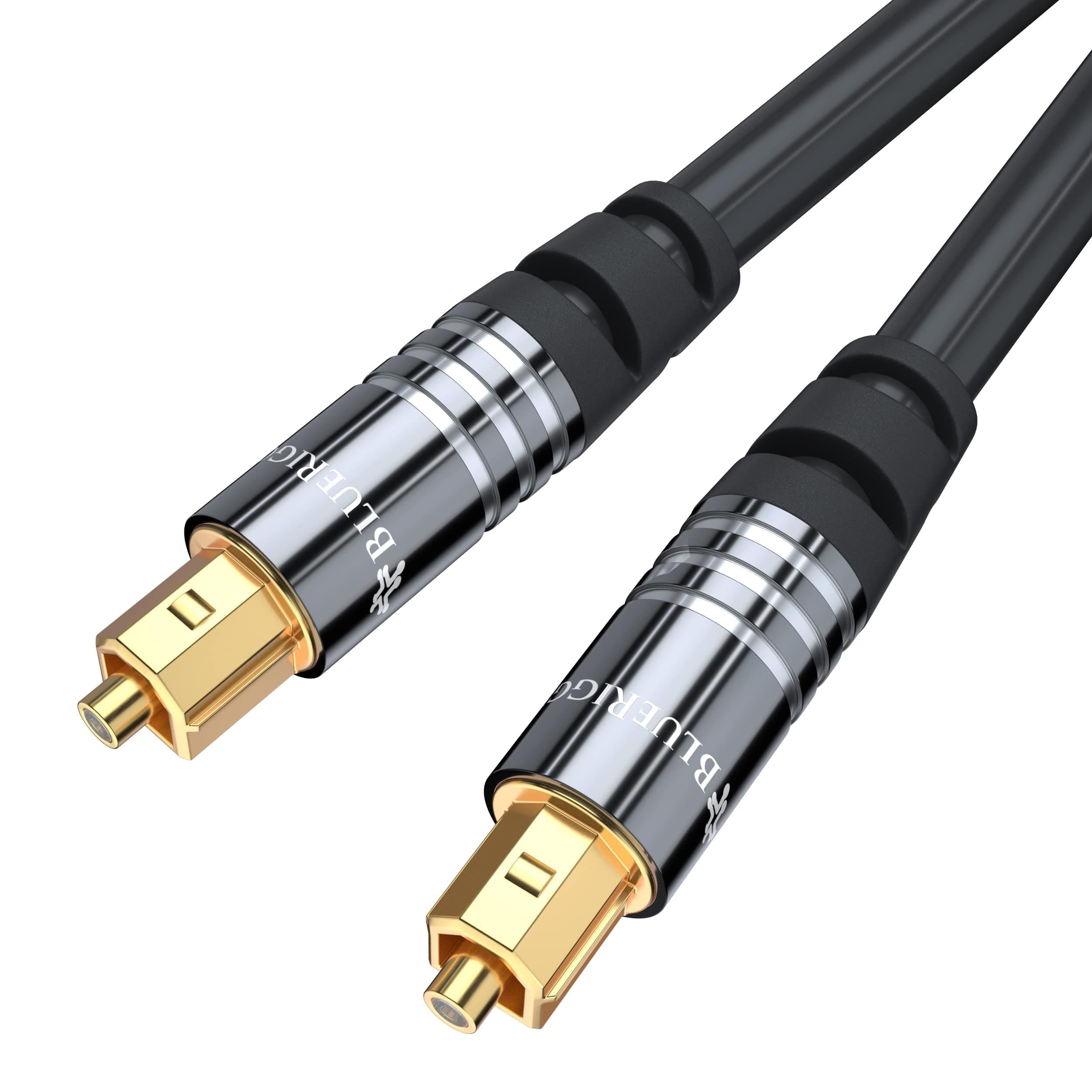 - BlueRigger Premium Digital Optical Audio Toslink Cable With 24K Gold Plated Connectors, 8 Channel (7.1) Audio Support (for Home Theatre, Xbox, Playstation etc.) (6.6FT/ 2 Meter)