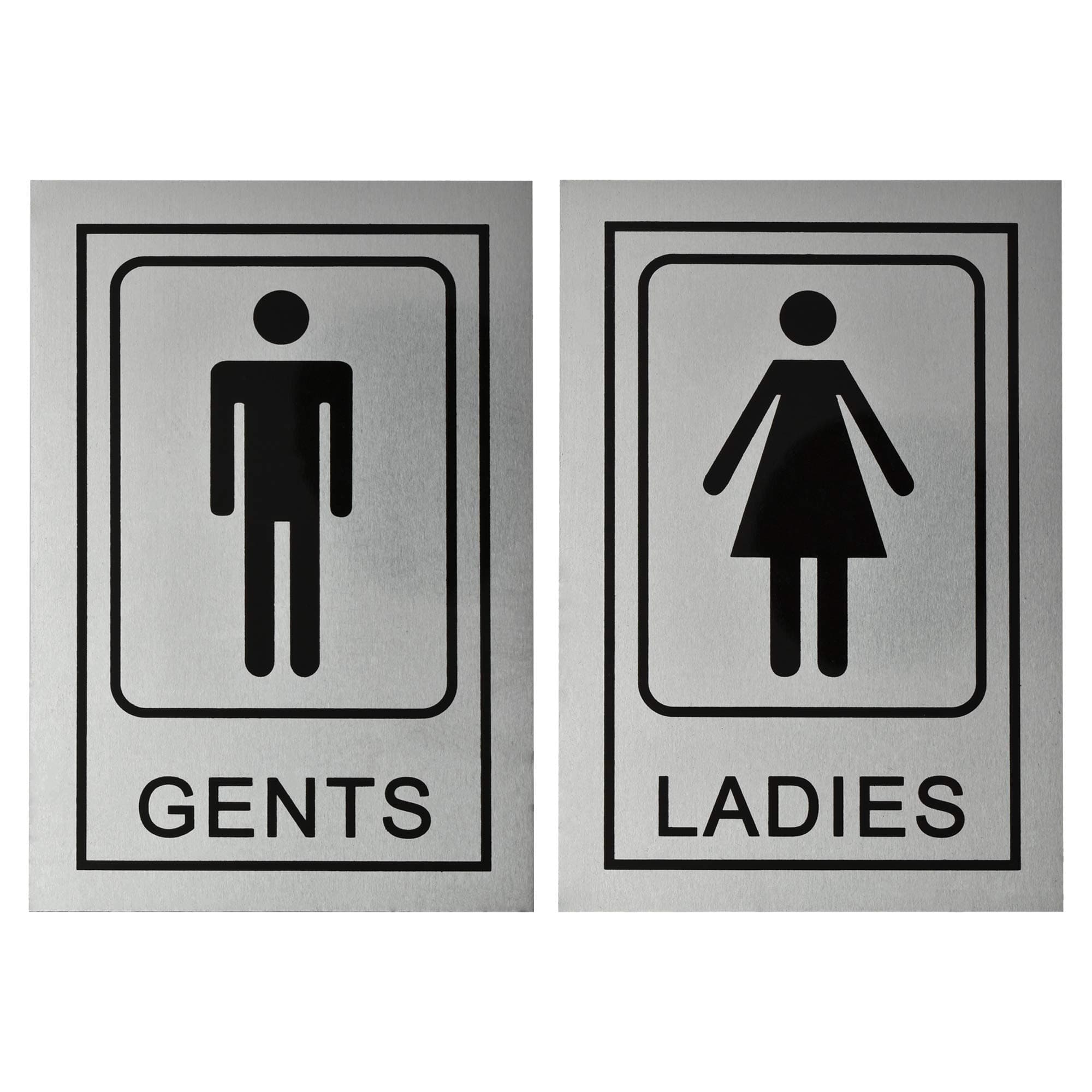 BUZZ COOL Stainless Steel Gents Ladies Signage Self Adhesive Sticker for Toilet, Restroom, Glass Doors, Wooden Doors, Offices,Hospitals, Mall and Business Sign Stickers.