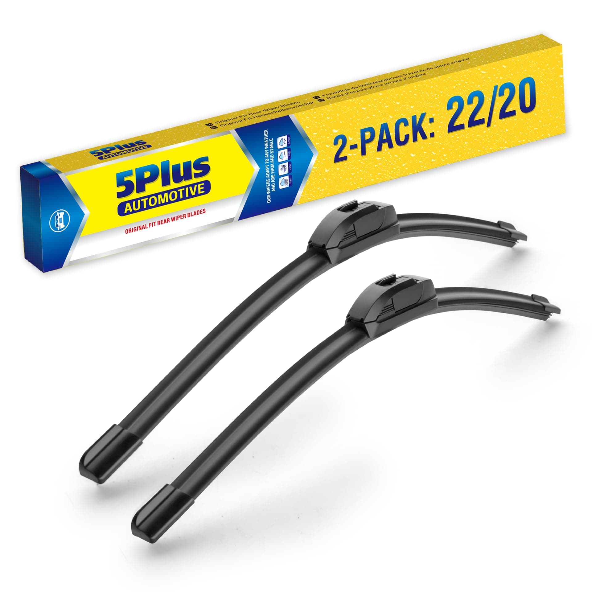 22"+20" Windshield Wiper Blades Replacement For Toyota Tacoma 2023 2022 2021 2020-2016 4Runner 2009-2003 86 2020-2017 GR86 2024-2022 /Chevy Camaro 2020-2016 Corvette 2019-2014+More(Set of 2)
