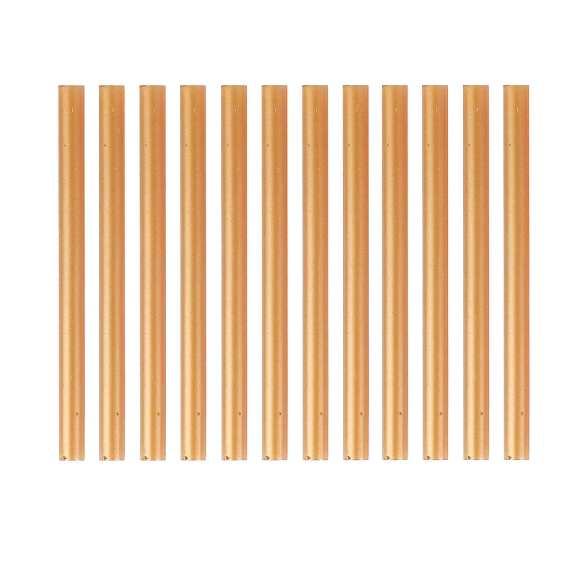 HUIHUIBAO 12 PCS Colored Hot Glue Sticks, Mini Hot Melt Adhesive Glue Stick for DIY Art Craft, 7 x 100mm, Gold