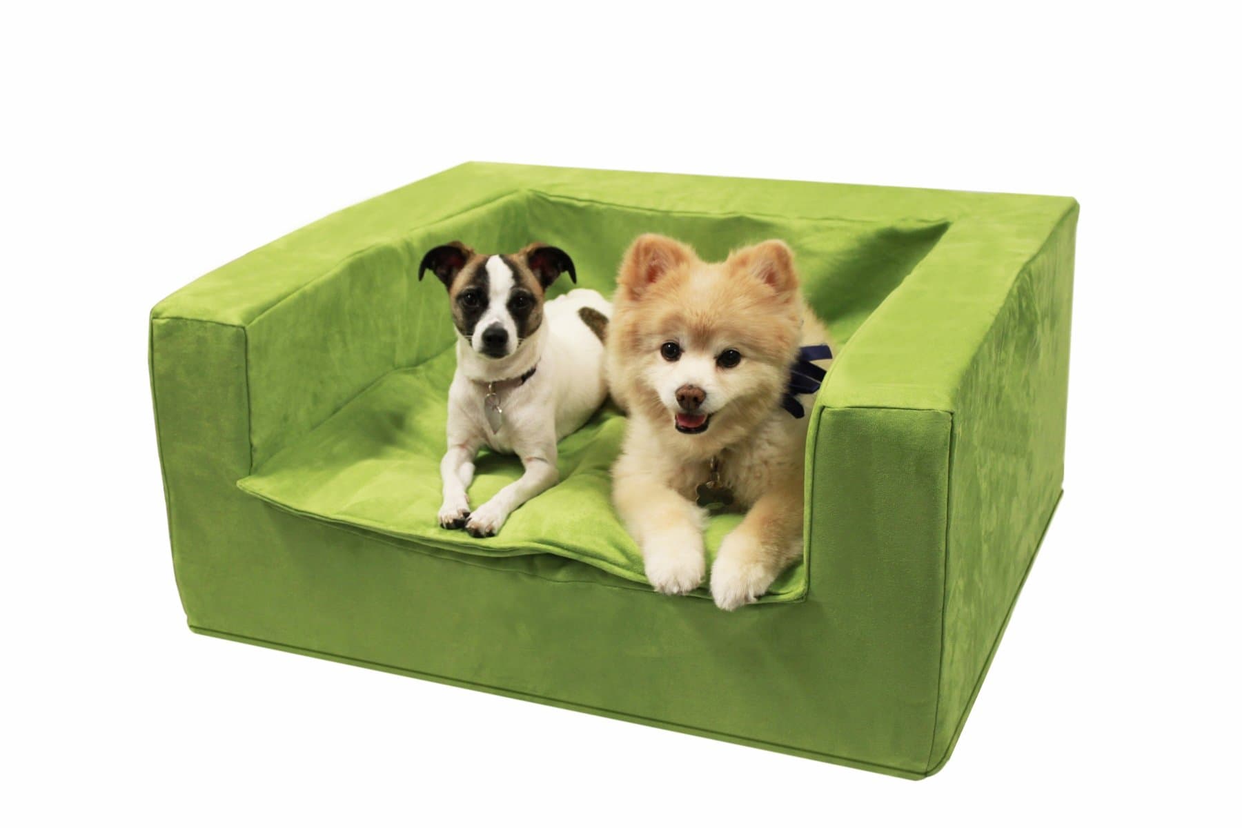 Best Friends by Sheri Luxury Sofa Suede Pet Bed, 27-1/2 by 31-1/2 by 14-Inch, Medium, Kiwi Green