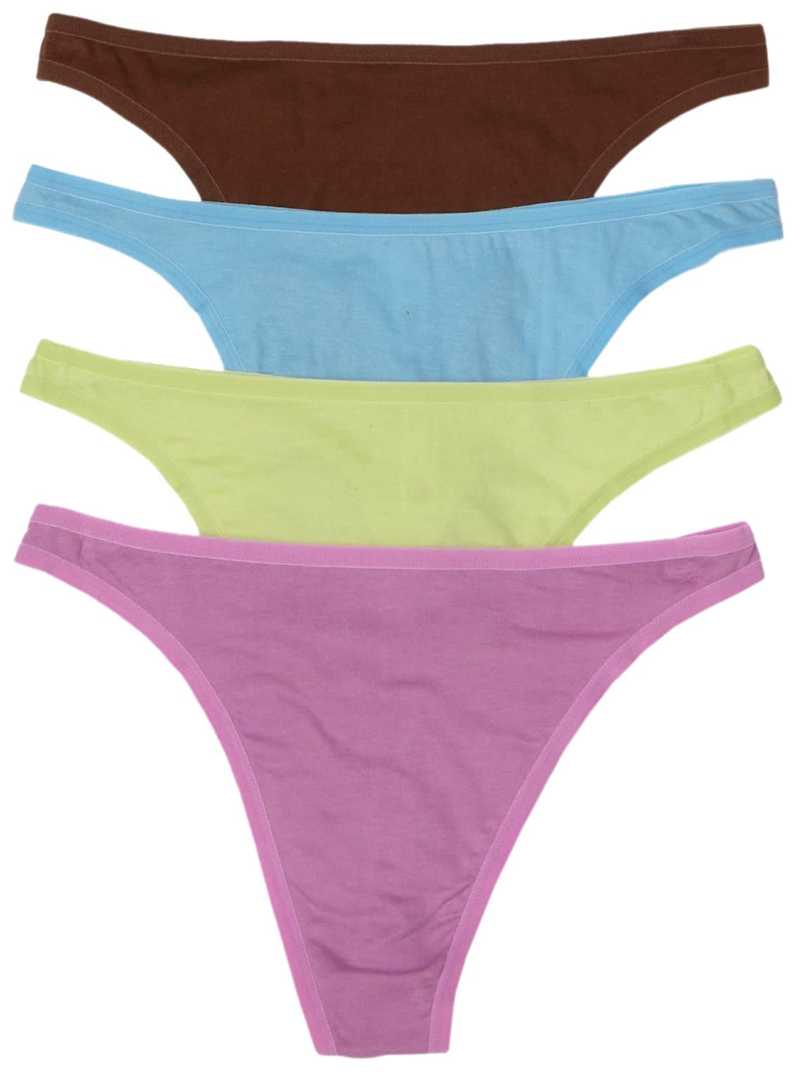 Fruit of the Loom Women's 4-Pack Cotton Fashion Thong Panties
