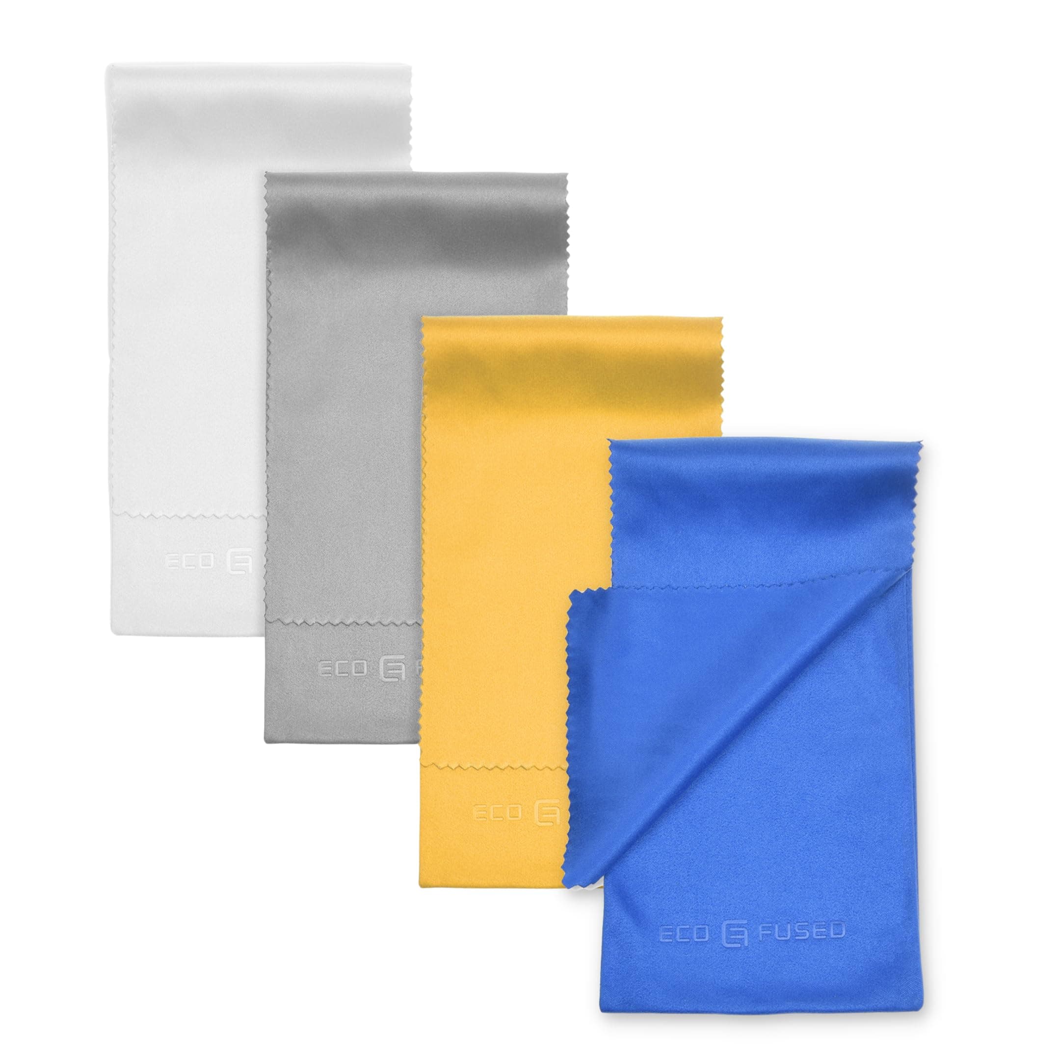 Slim Glasses Case - 4-Pack Multi-Colored Microfiber Glasses Pouch - Sunglass Case Soft - Safety Glasses Case with Flap Closure - Storage and Cleaning Sunglass Bag