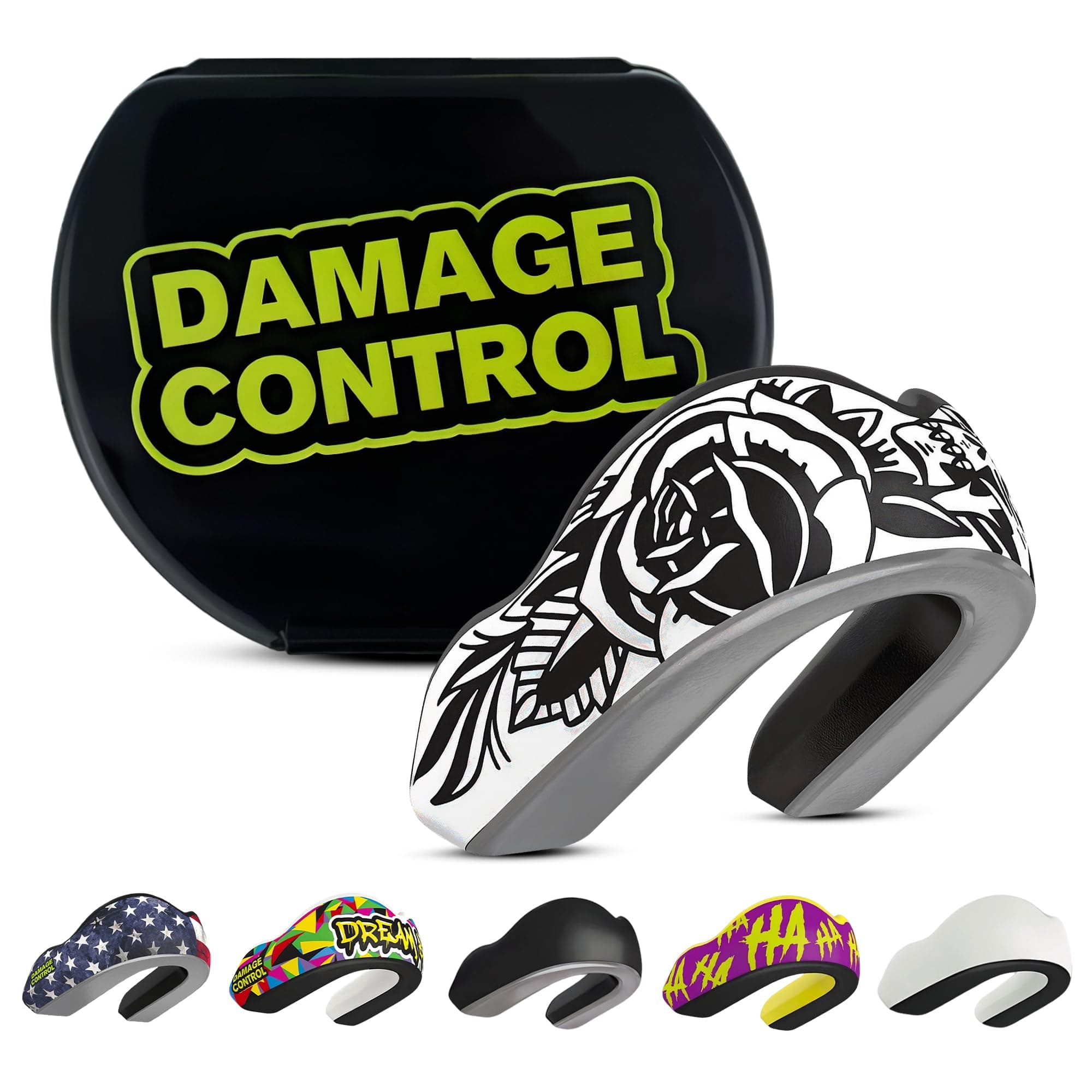 DAMAGE CONTROL Extreme Impact Mouth Guard – Sports Mouthguard for Boxing, MMA, BJJ, Hockey, Rugby, Lacrosse, & More – Mouthpiece for Teeth & Jaw Protection, for Youth & Adults (Adult, Blackarts)
