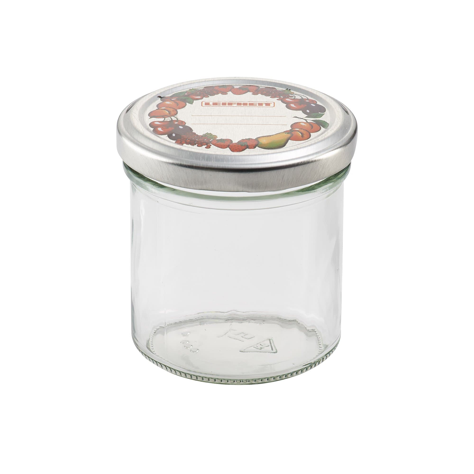 Leifheit 8-Ounce Straight Canning Jars, Large, Clear, Set of 6