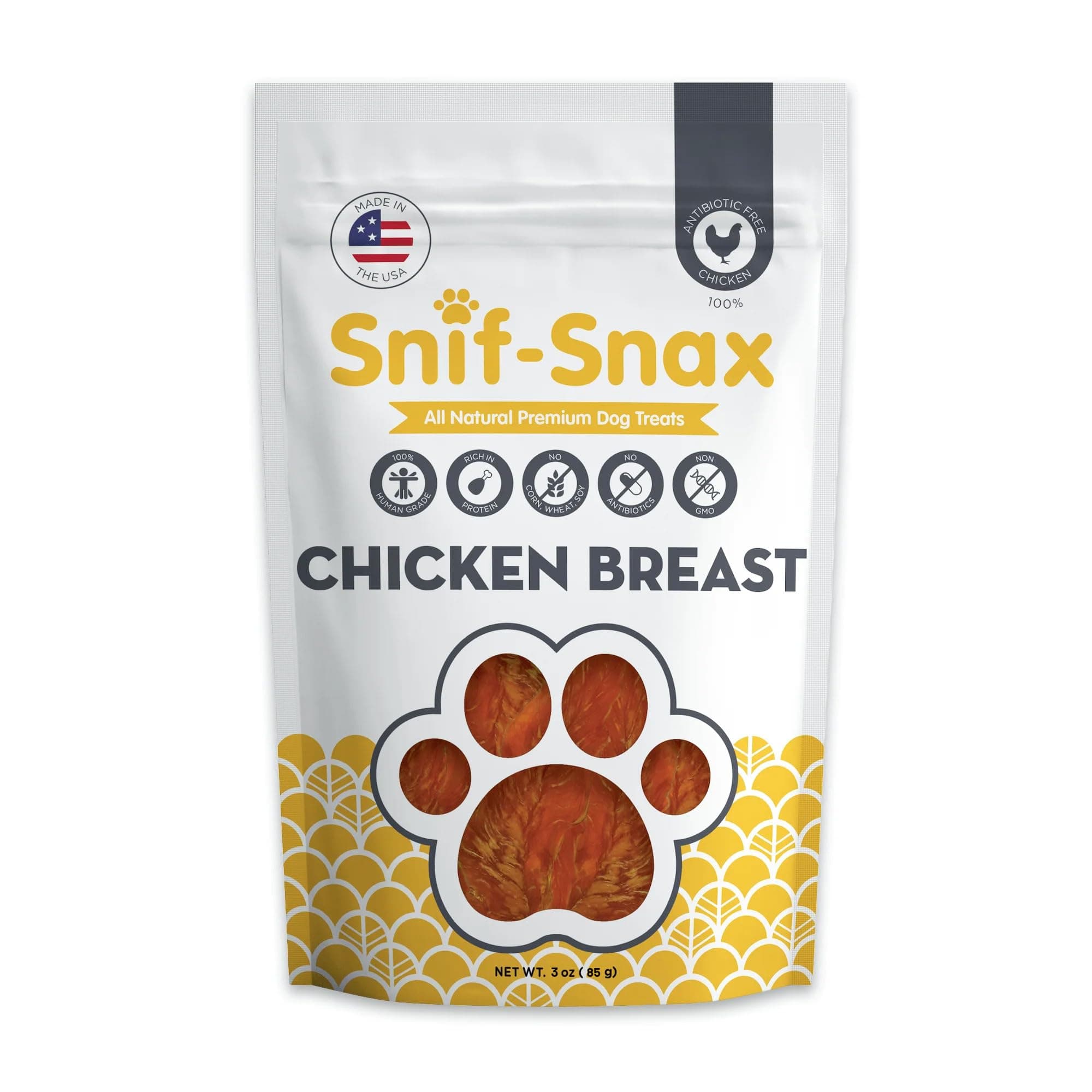 Smoked Chicken Breast Dog Treats (4oz) – All Natural Human Grade Jerky – Grain Free Training Treats for Dogs – Single Ingredient, Healthy Chicken Strips for Small, Medium & Large Dogs