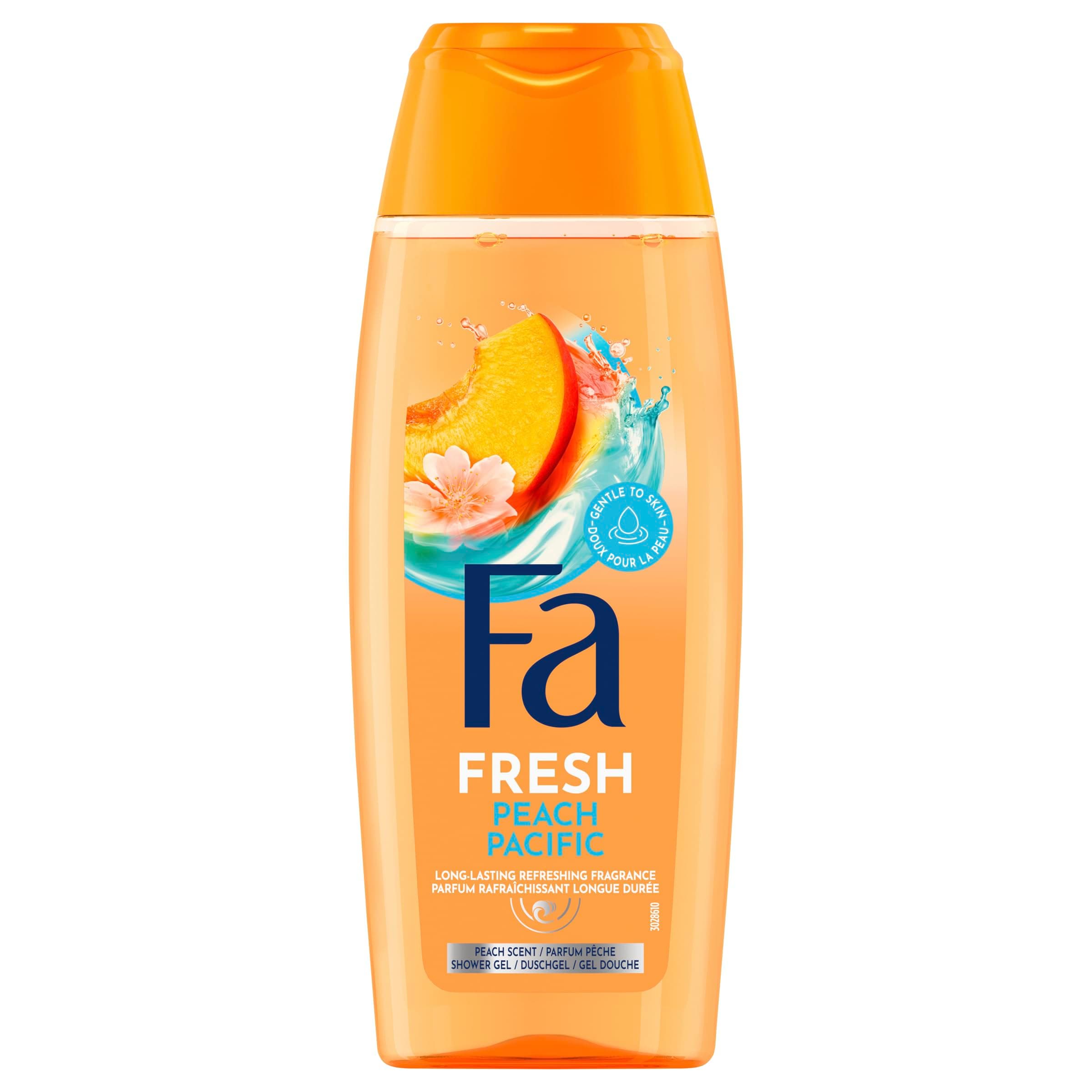 Refreshing Body Shower Gel - Fresh - Peach Pacific - Peach Fragrance - Long-lasting Refreshing - Gentle on the skin - Vegan formula - 250 ml bottle