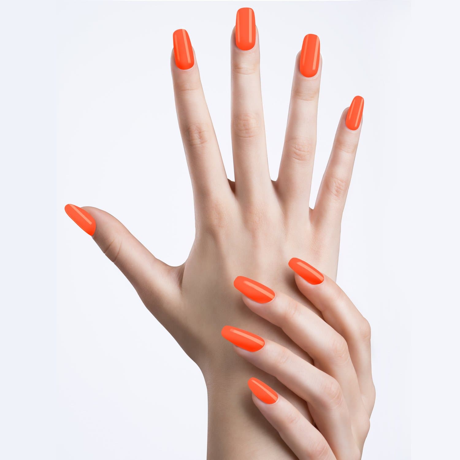 Angel Beauty - Premium Nail Wraps - Sunshine Bright Orange, Real Nail Polish, Art Sticker, Decal Set, Gel & Remover Free, Includes 20 Nail Wraps with Different Sizes for Fingers or Toes