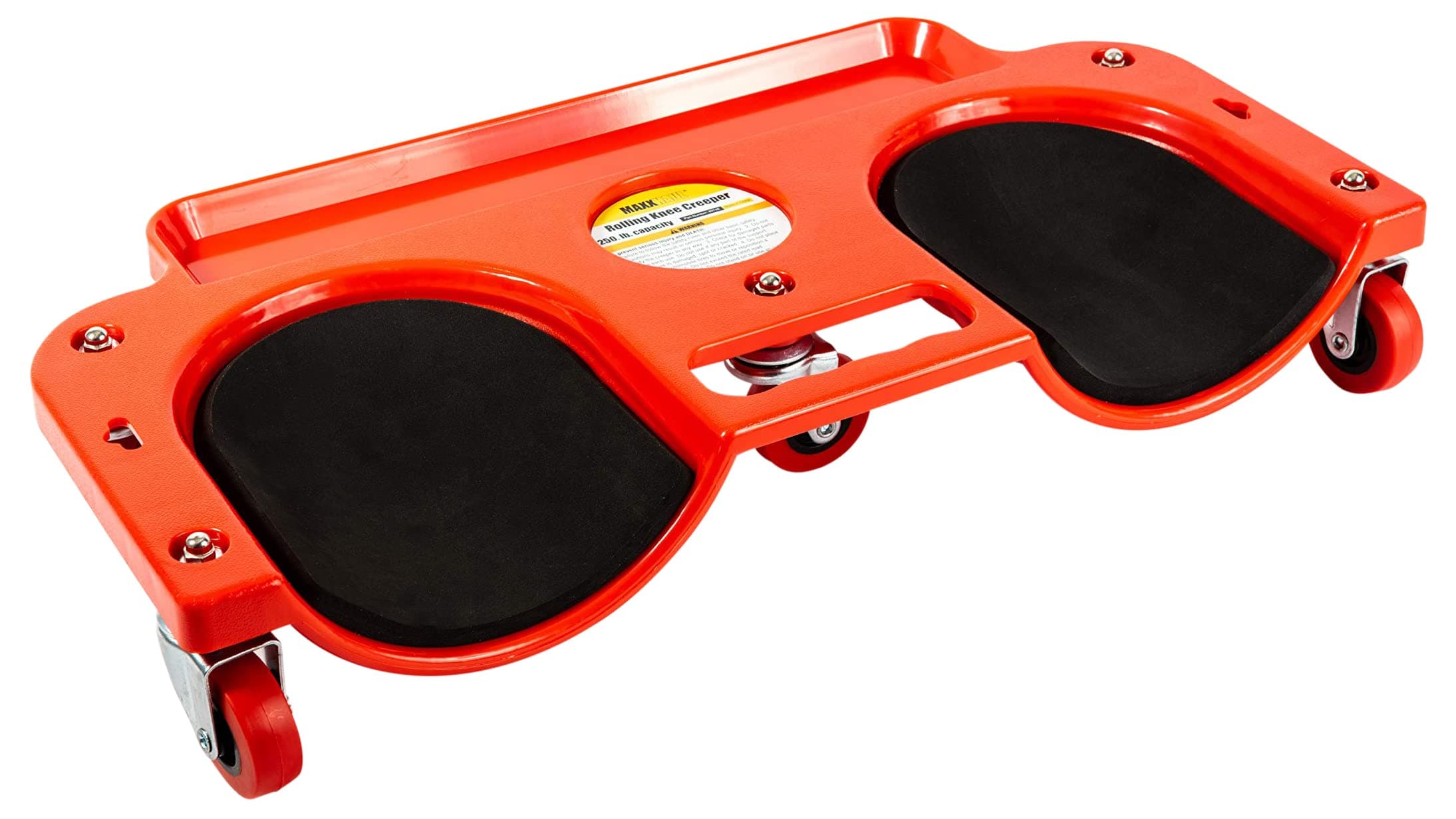 MaxWorks MaxxHaul 80748 Rolling Knee Creeper/Pads ABS High-Impact Frame, 5 Swivel Castors, Tool Tray Holder